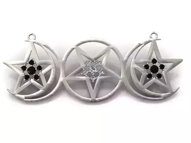 Triple Moon Goddess Pendant 3D print model