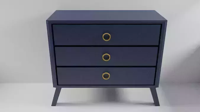 Nightstand with brass handles