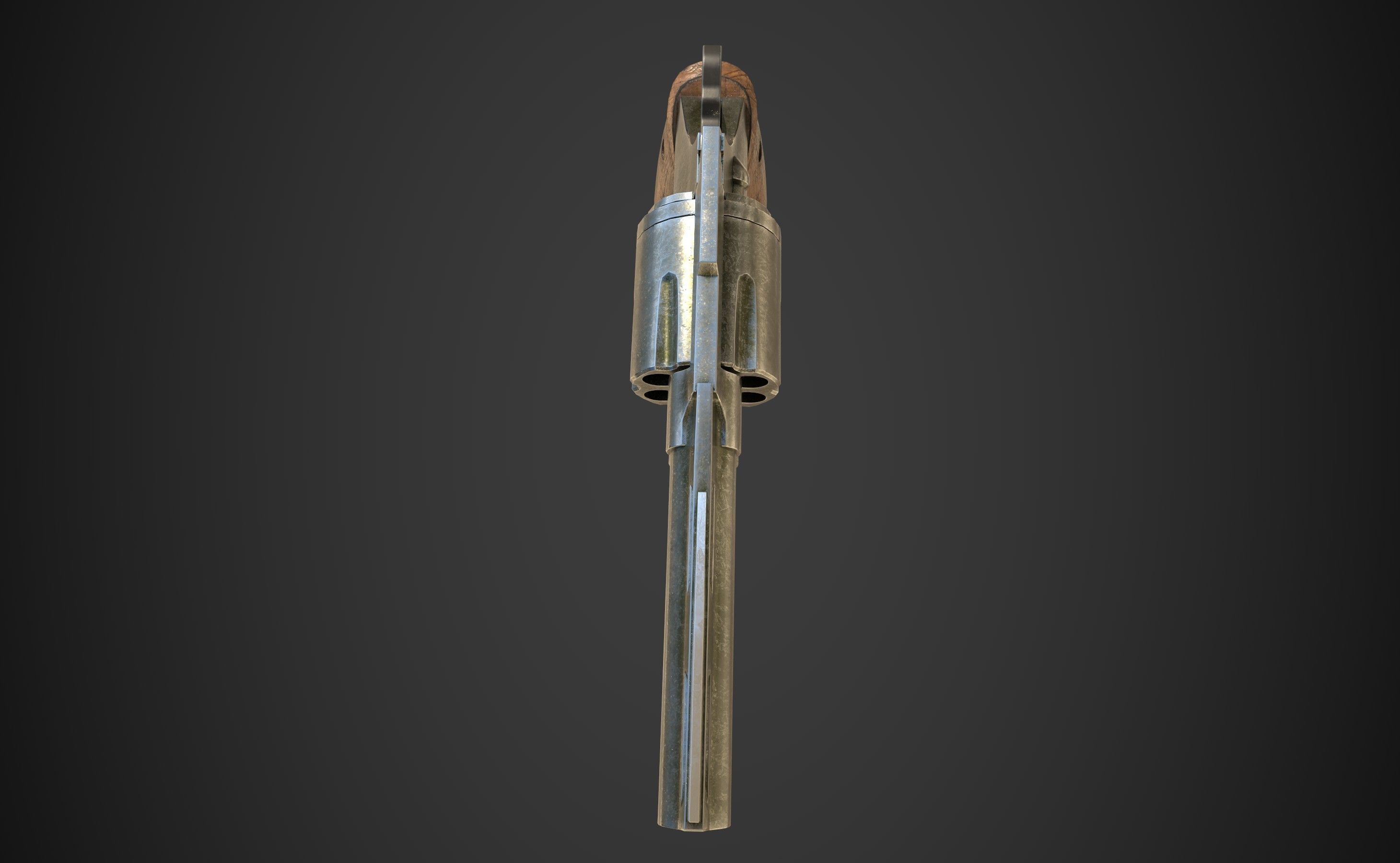 Pistol revolver Low-poly 3D model_4