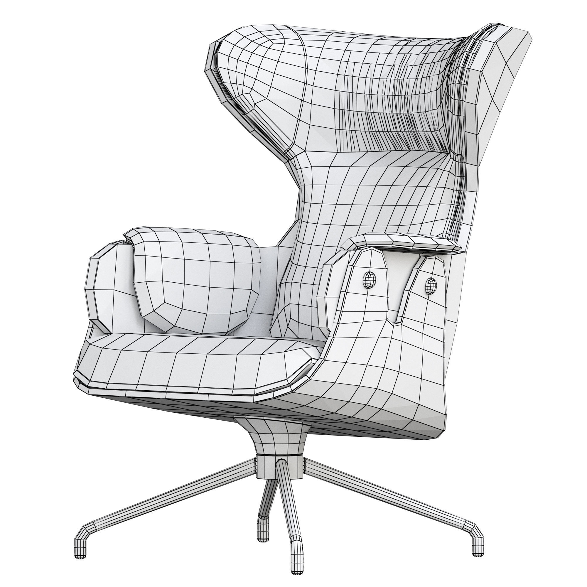 LOUNGER Armchair by BD 3D model_2