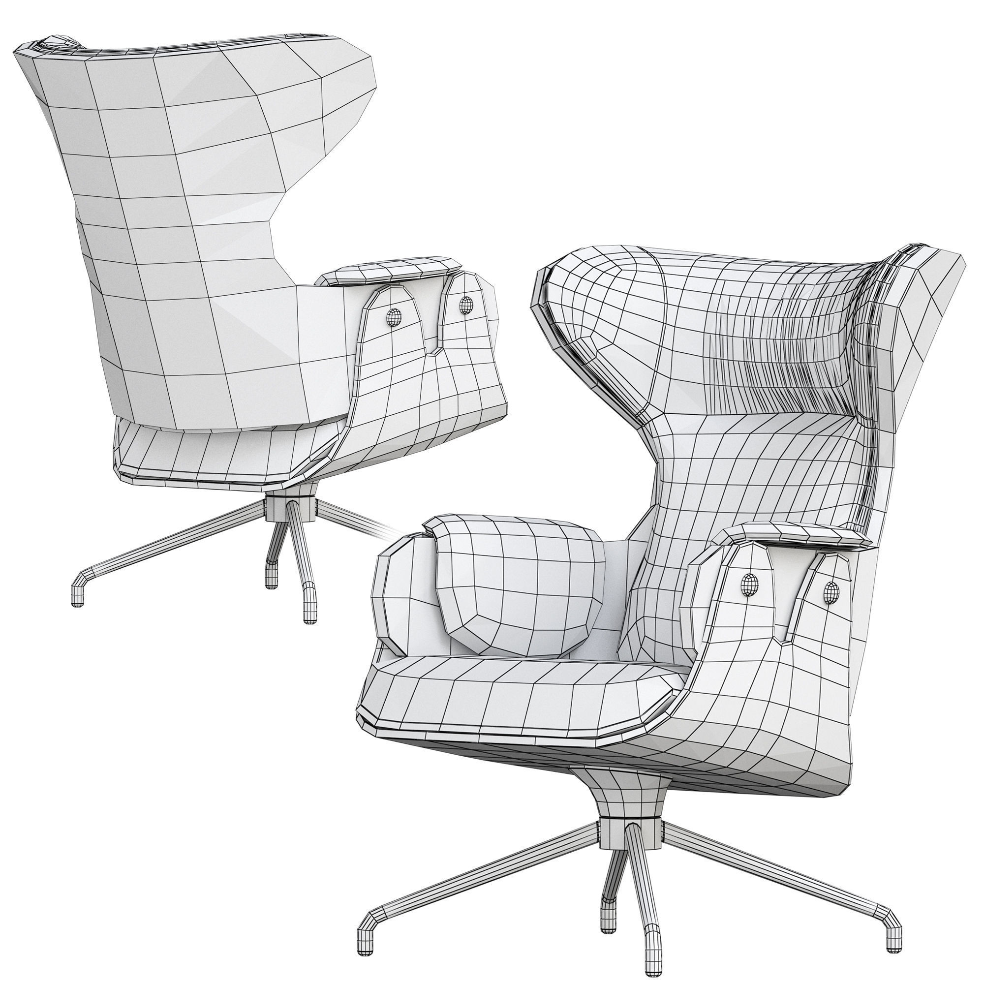 LOUNGER Armchair by BD 3D model_9