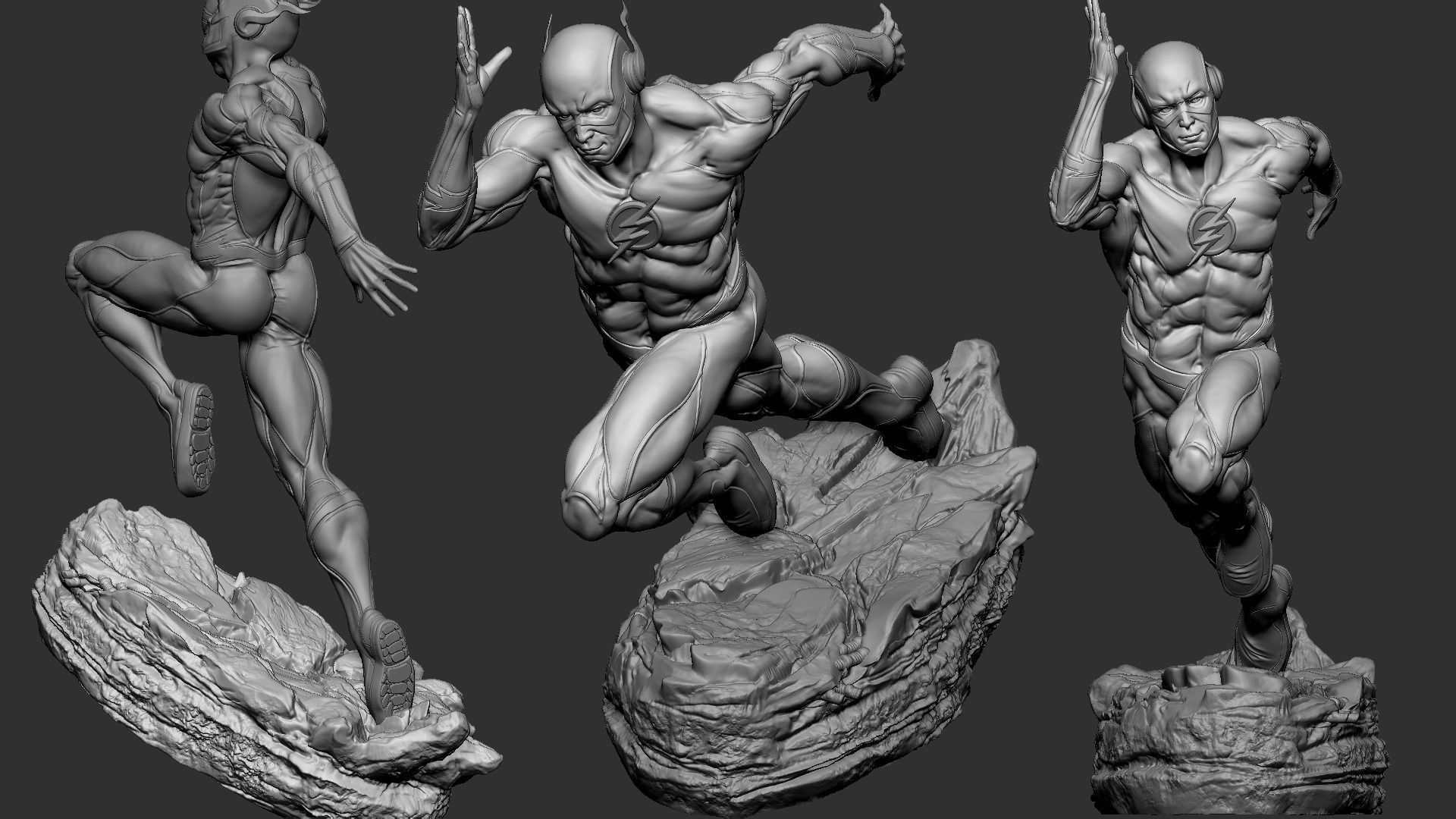 Flash Statue 3D print model_8