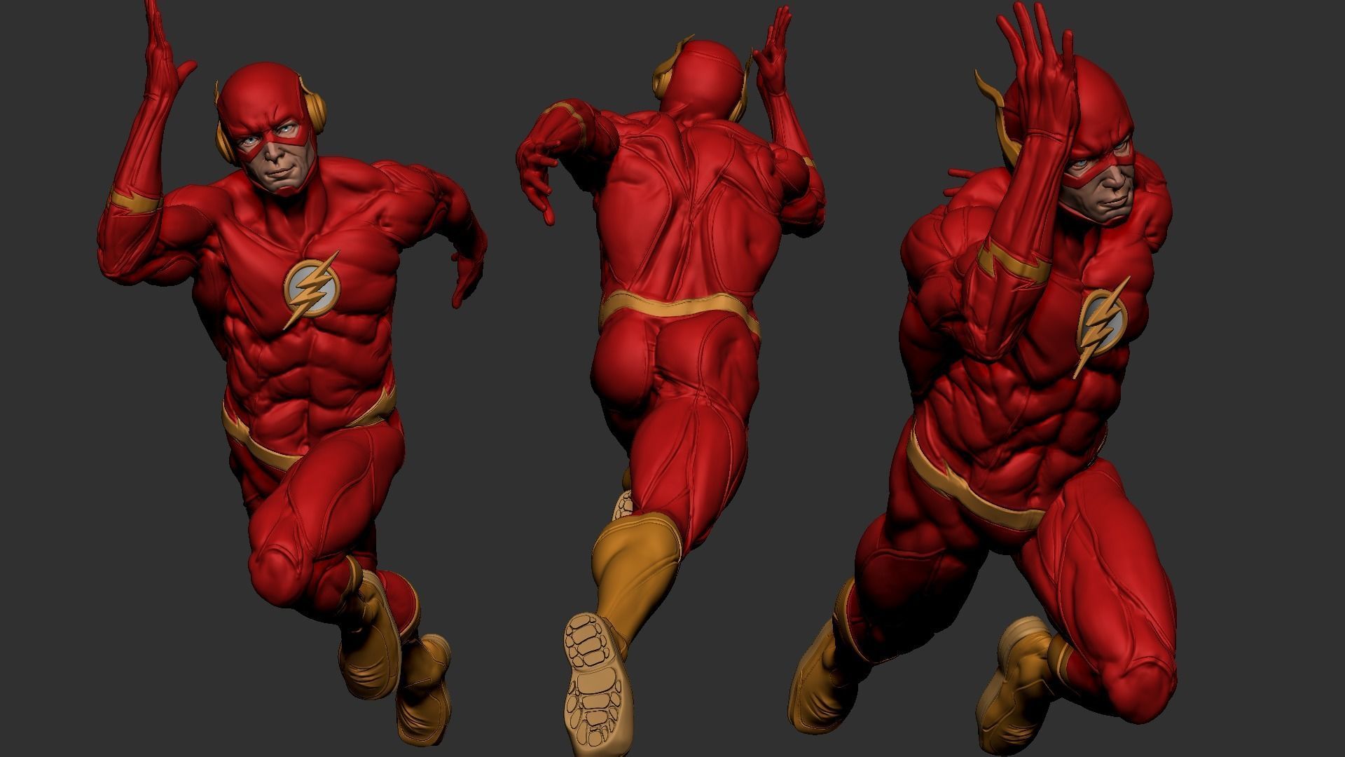 Flash Statue 3D print model_5