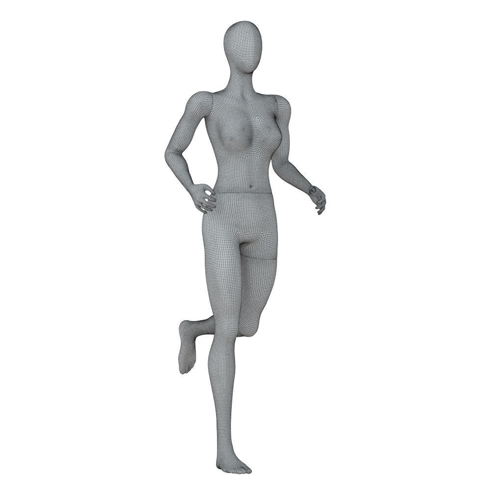 Female running mannequin 91 3D model_5