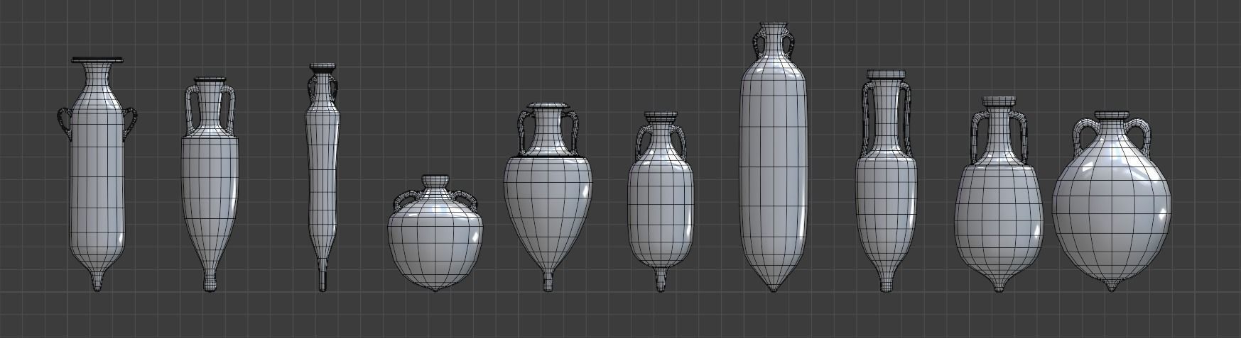 Ancient roman amphorae Low-poly 3D model_8
