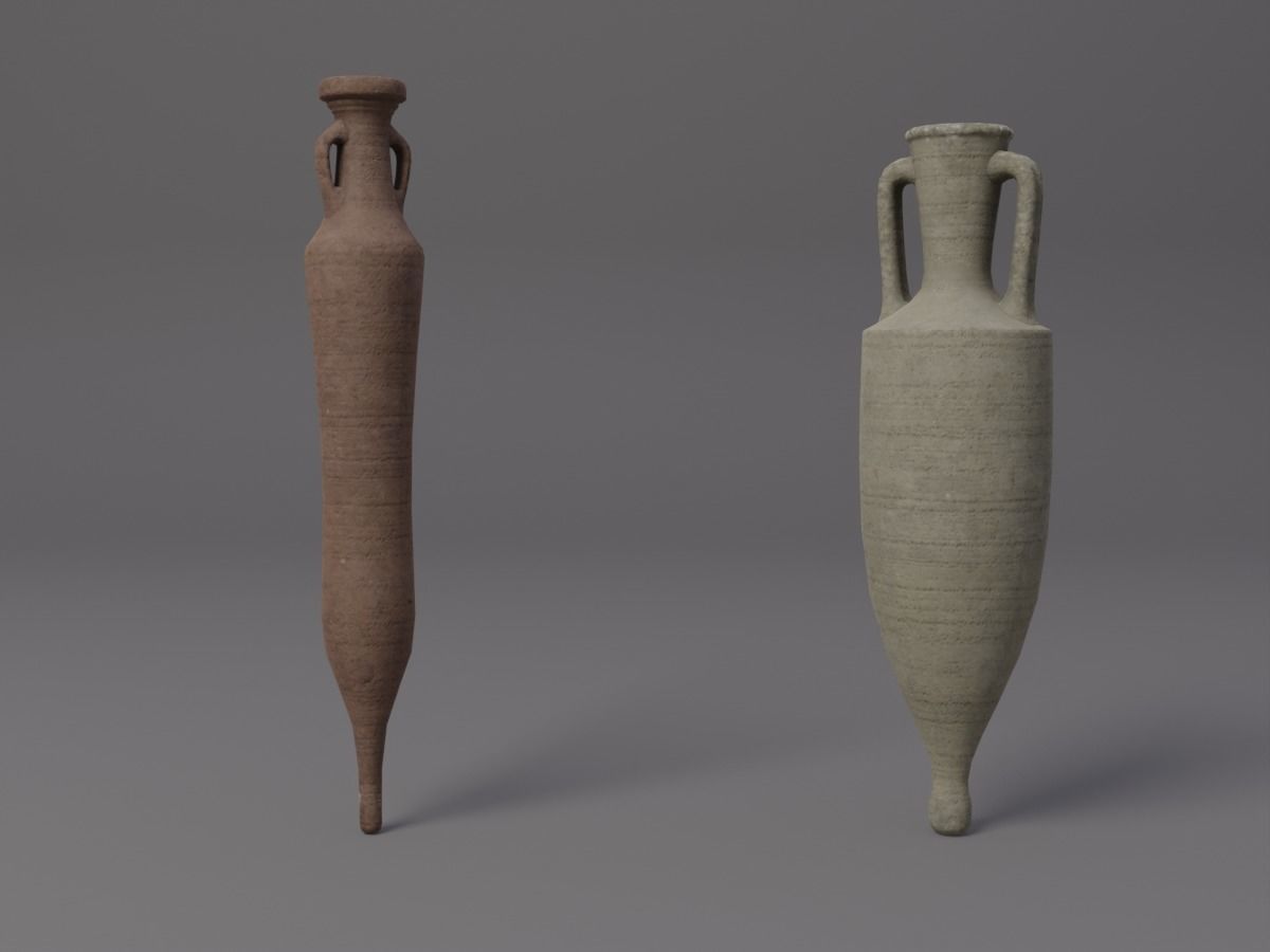 Ancient roman amphorae Low-poly 3D model_5