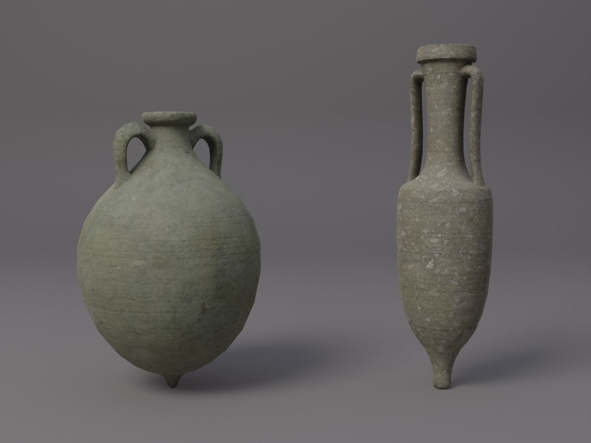 Ancient roman amphorae Low-poly 3D model_4
