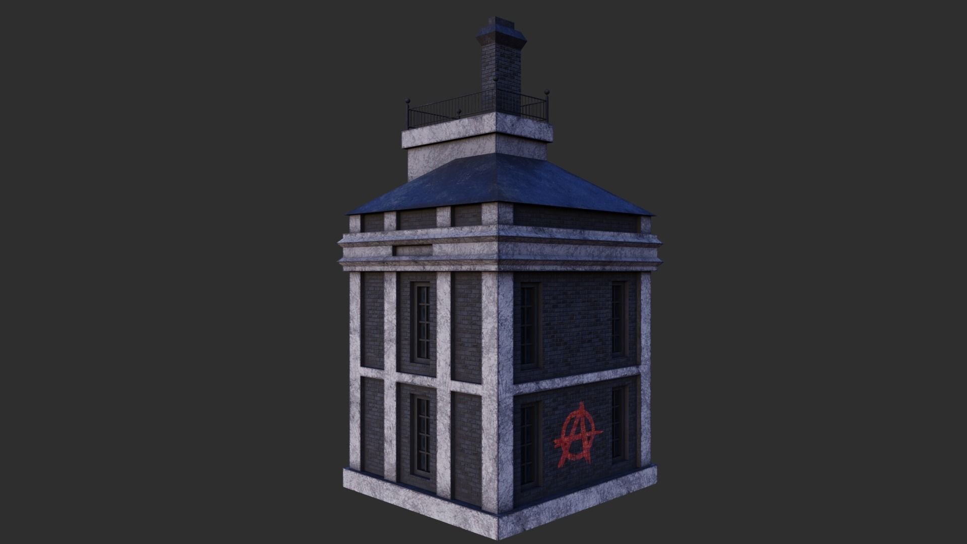 Small Building Low-poly 3D model_4