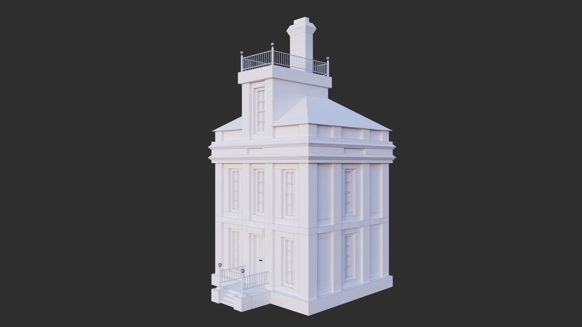 Small Building Low-poly 3D model_10