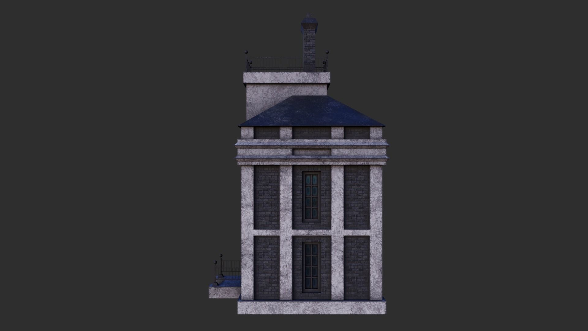 Small Building Low-poly 3D model_3