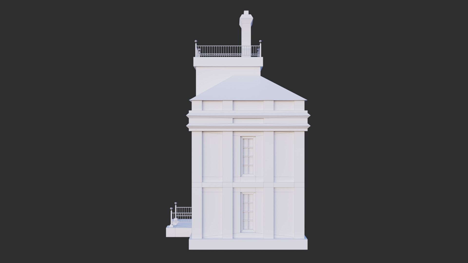 Small Building Low-poly 3D model_11