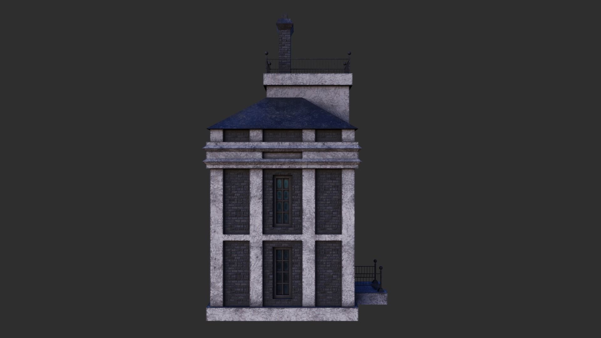 Small Building Low-poly 3D model_7