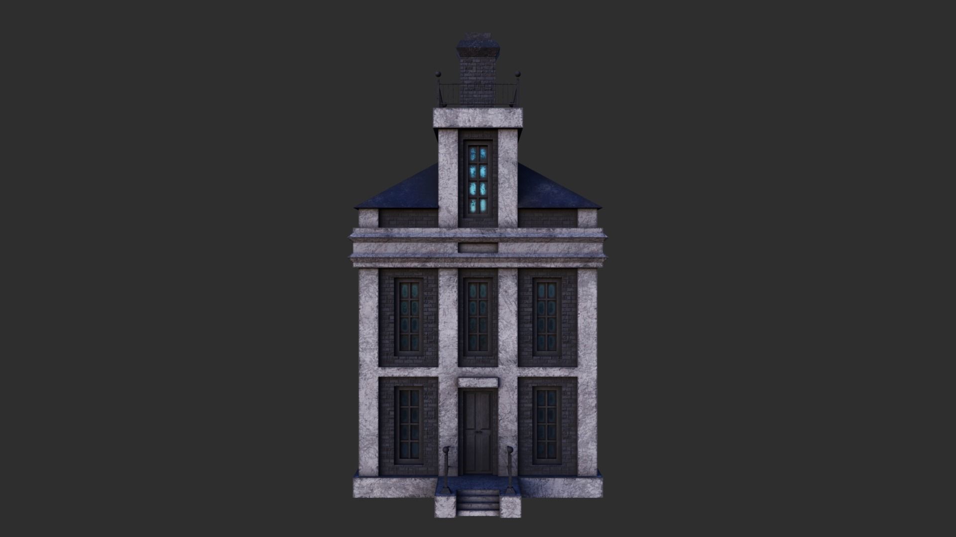 Small Building Low-poly 3D model_1