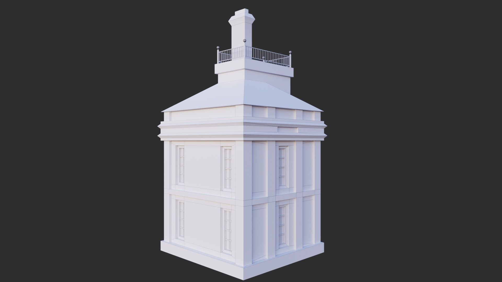 Small Building Low-poly 3D model_14