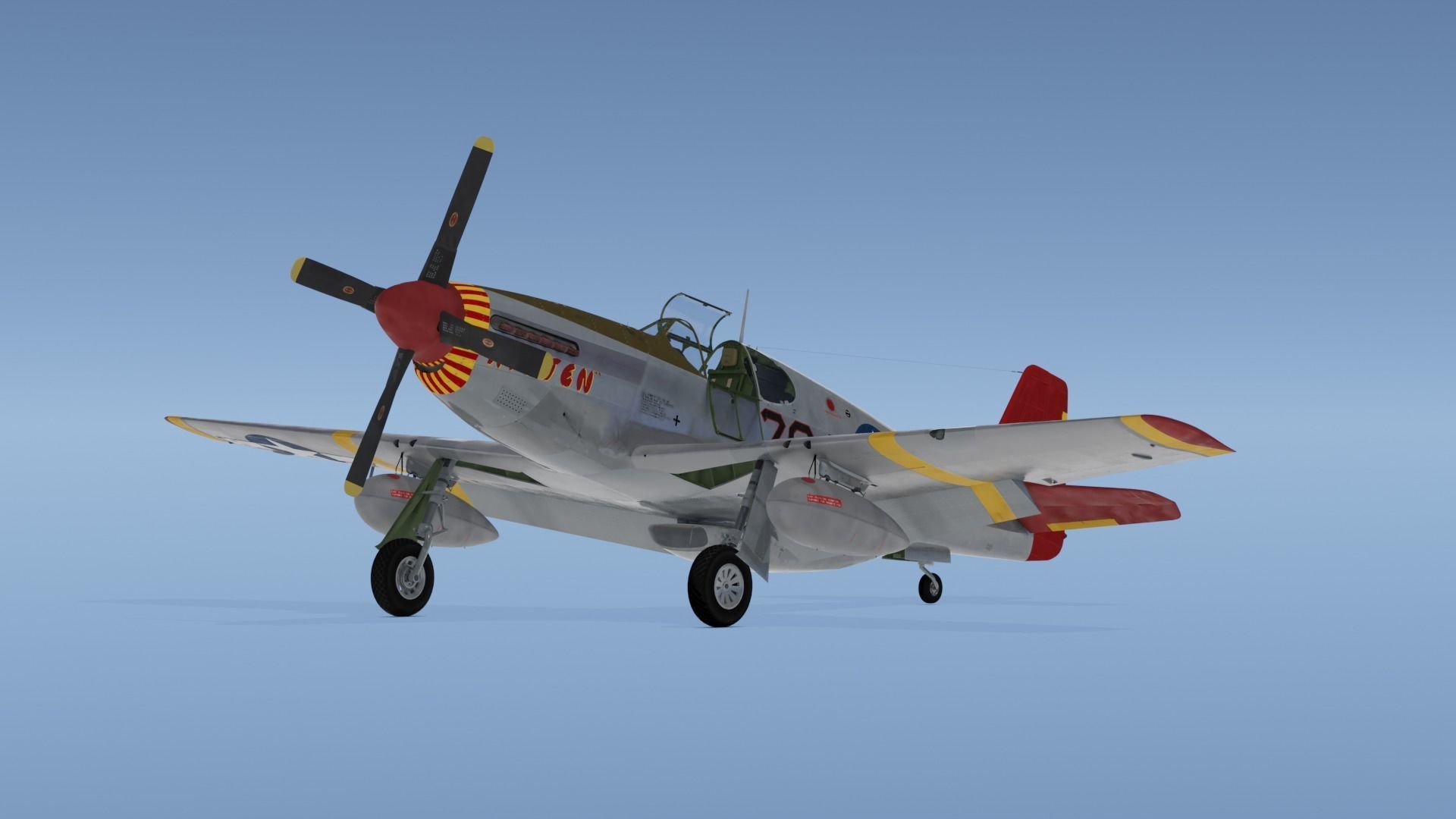 P-51C Mustang Tuskegee 3D model_14