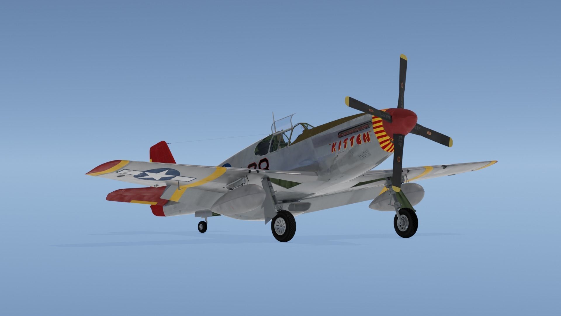 P-51C Mustang Tuskegee 3D model_7
