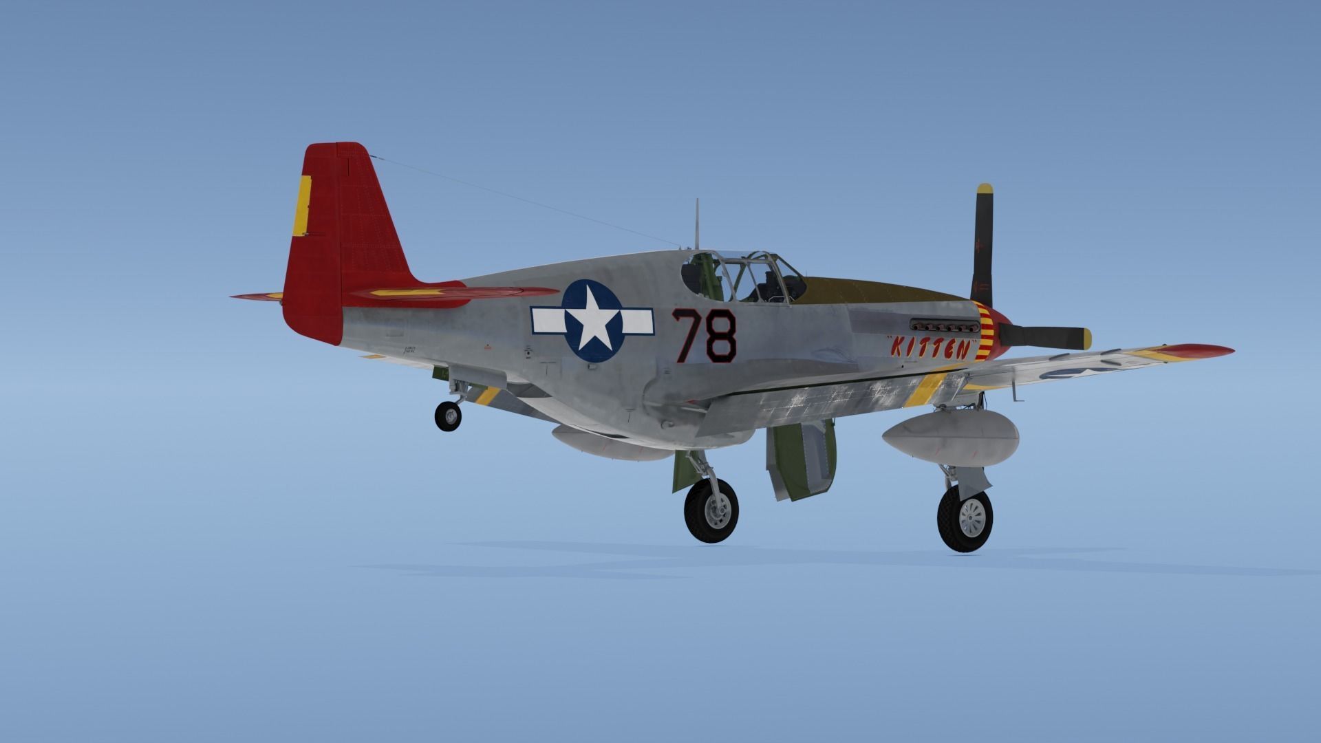 P-51C Mustang Tuskegee 3D model_11