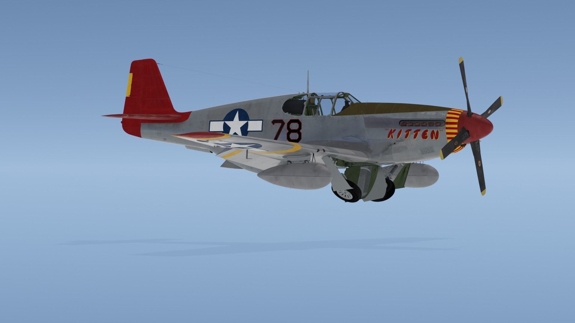 P-51C Mustang Tuskegee 3D model_10