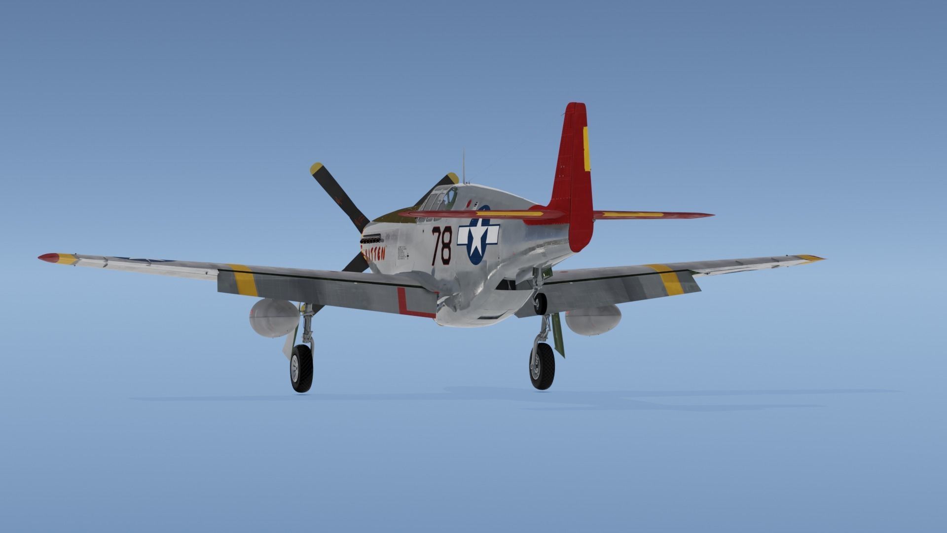 P-51C Mustang Tuskegee 3D model_8