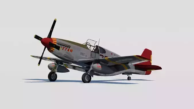P-51C Mustang Tuskegee 3D model