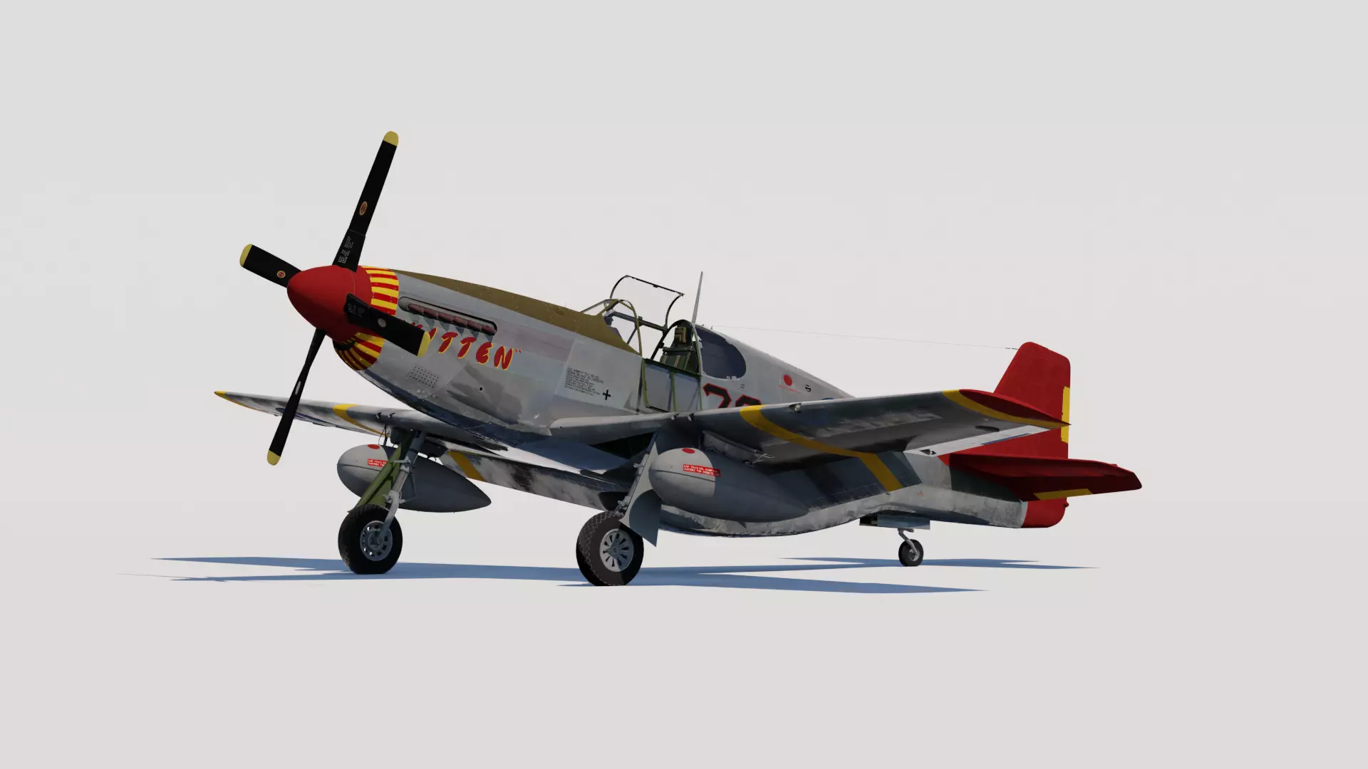 P-51C Mustang Tuskegee 3D model_0