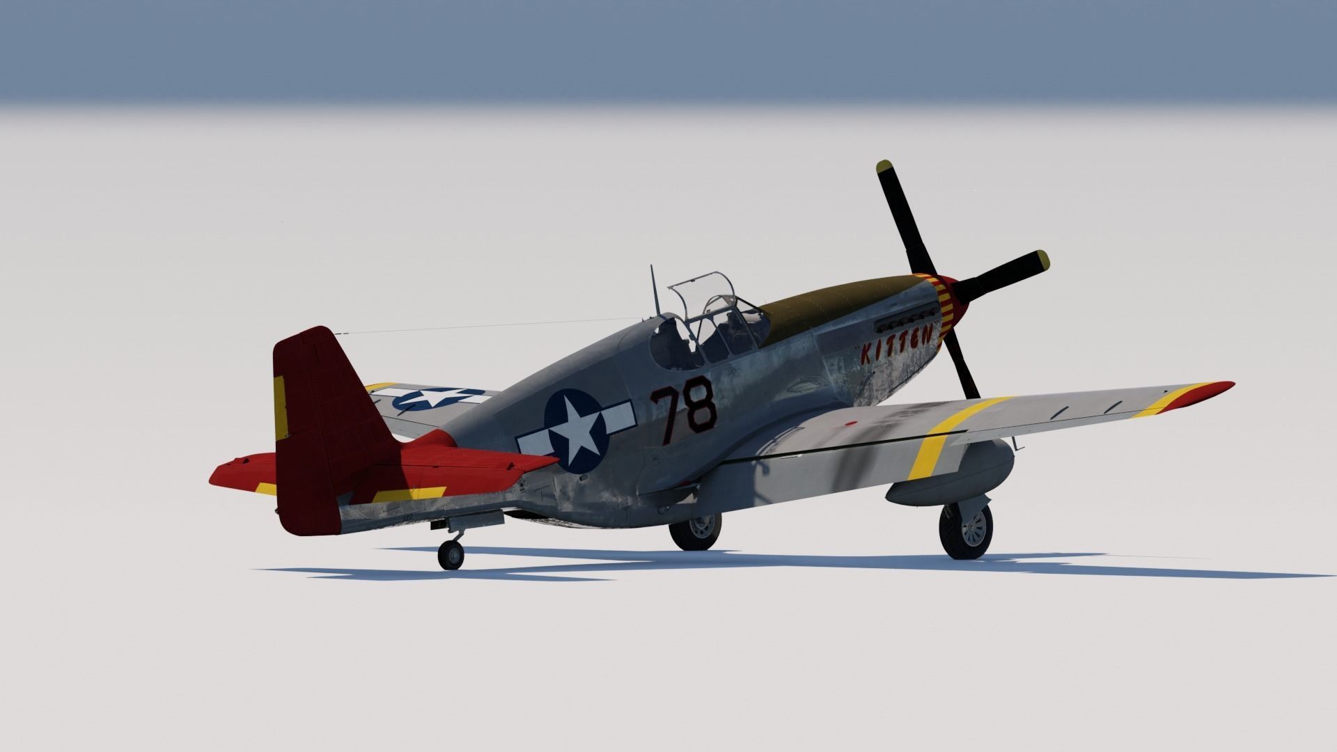 P-51C Mustang Tuskegee 3D model_3