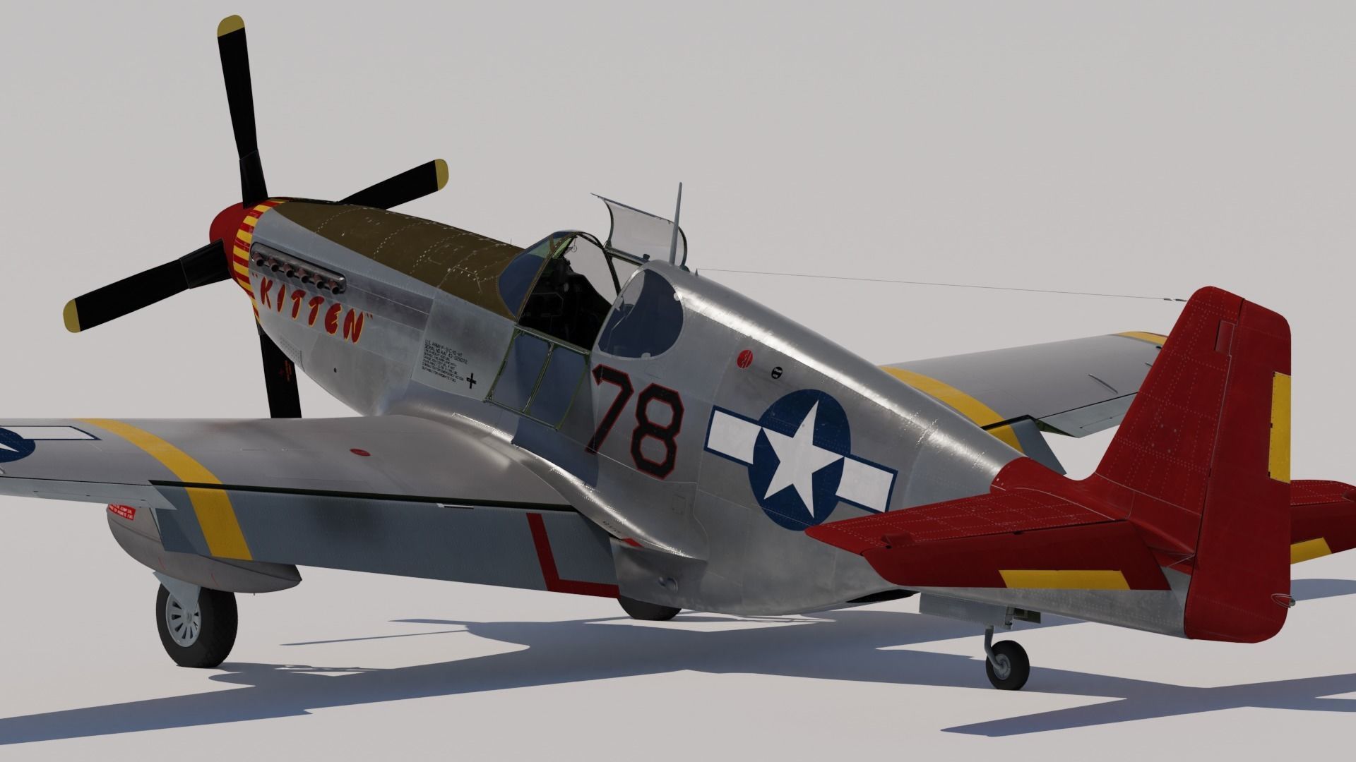 P-51C Mustang Tuskegee 3D model_1