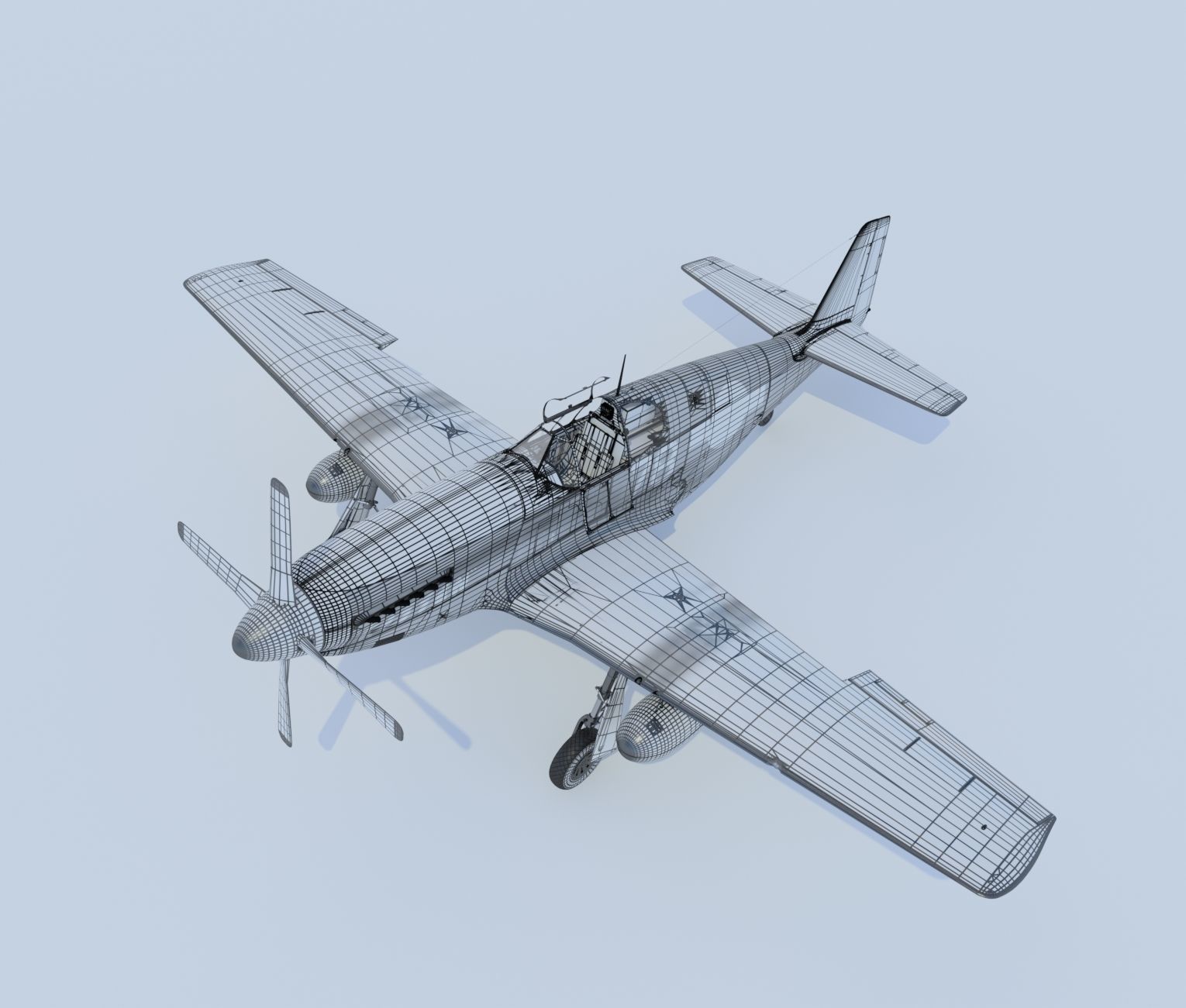 P-51C Mustang Tuskegee 3D model_16