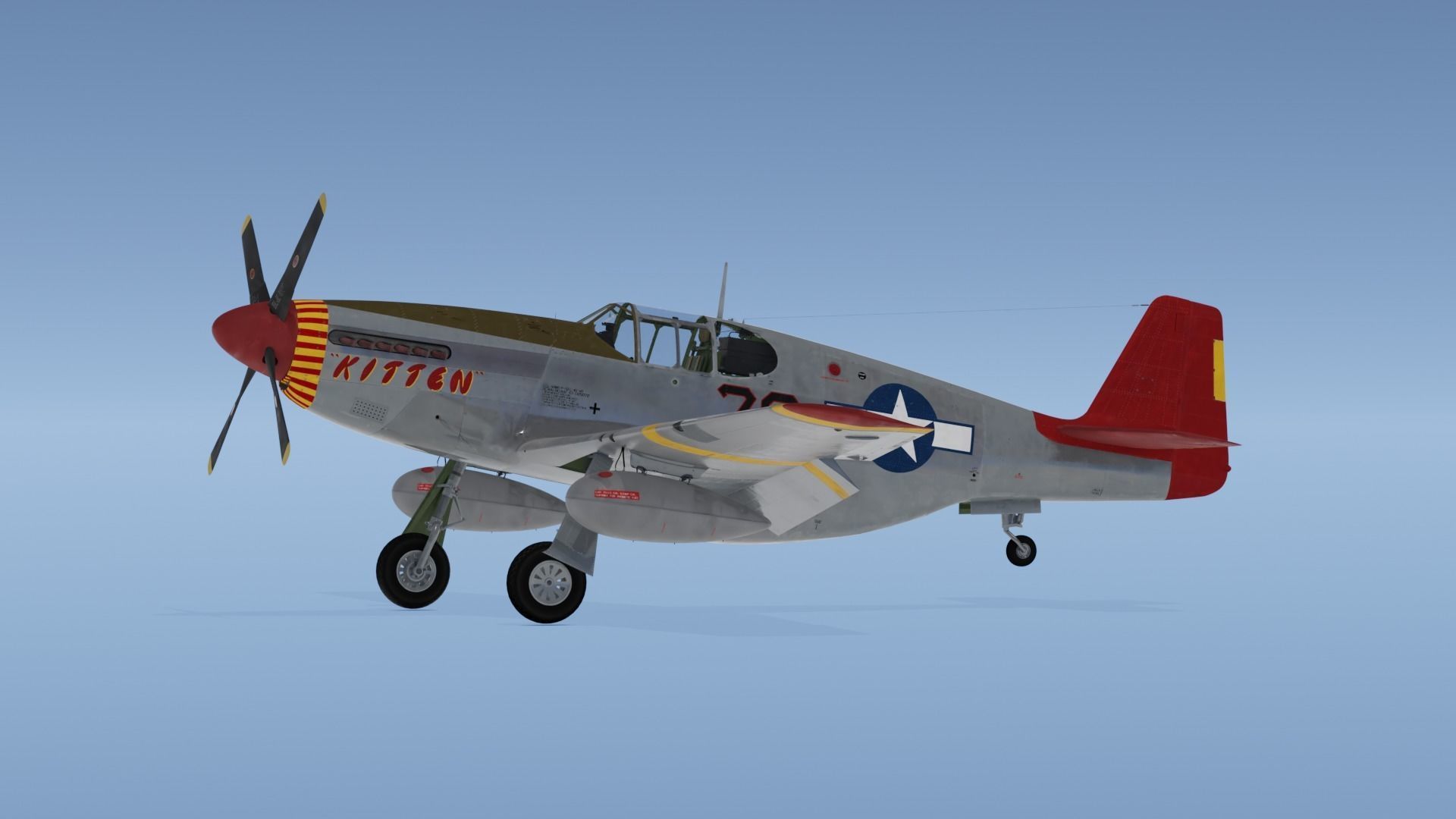P-51C Mustang Tuskegee 3D model_13