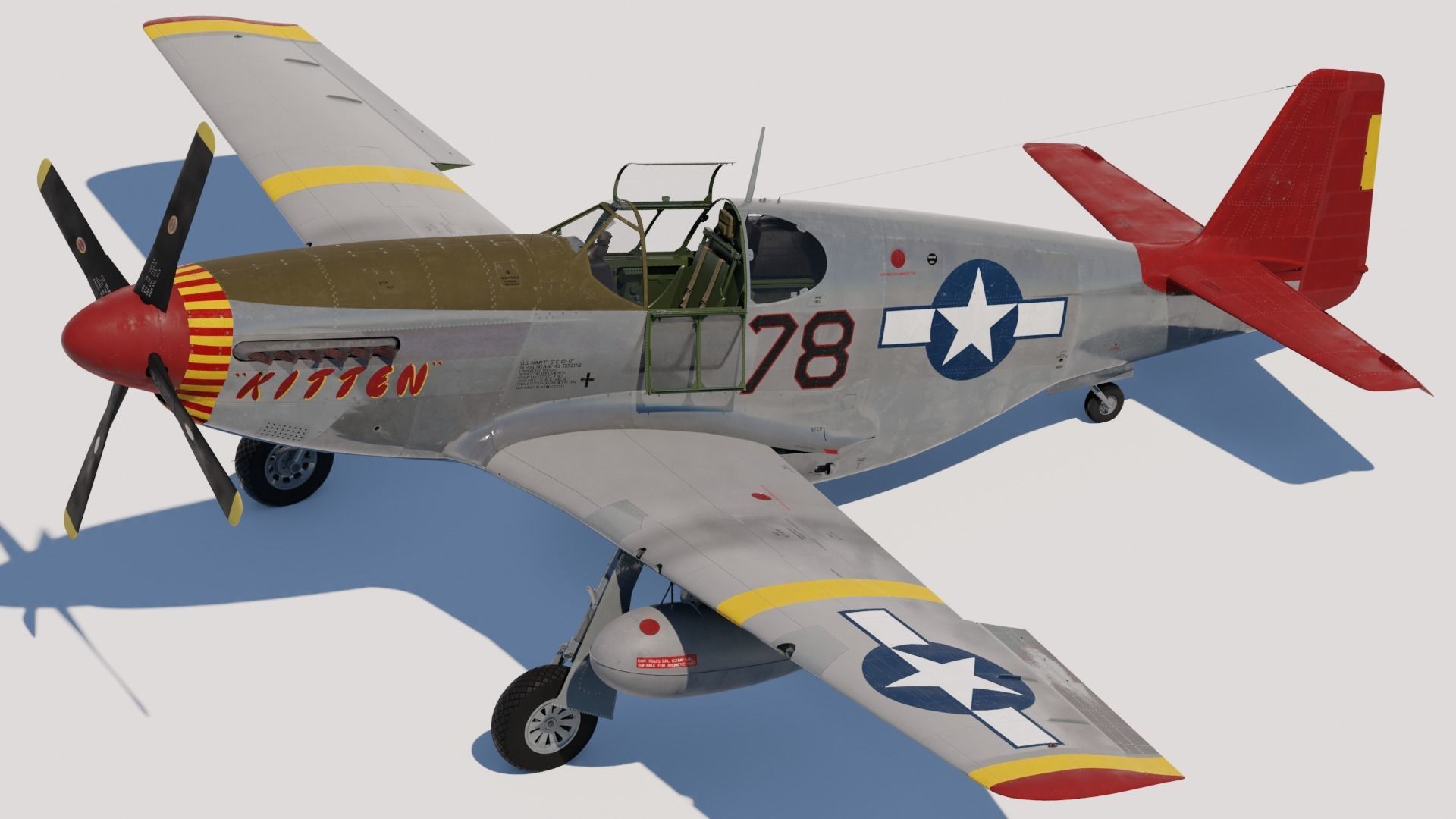 P-51C Mustang Tuskegee 3D model_5