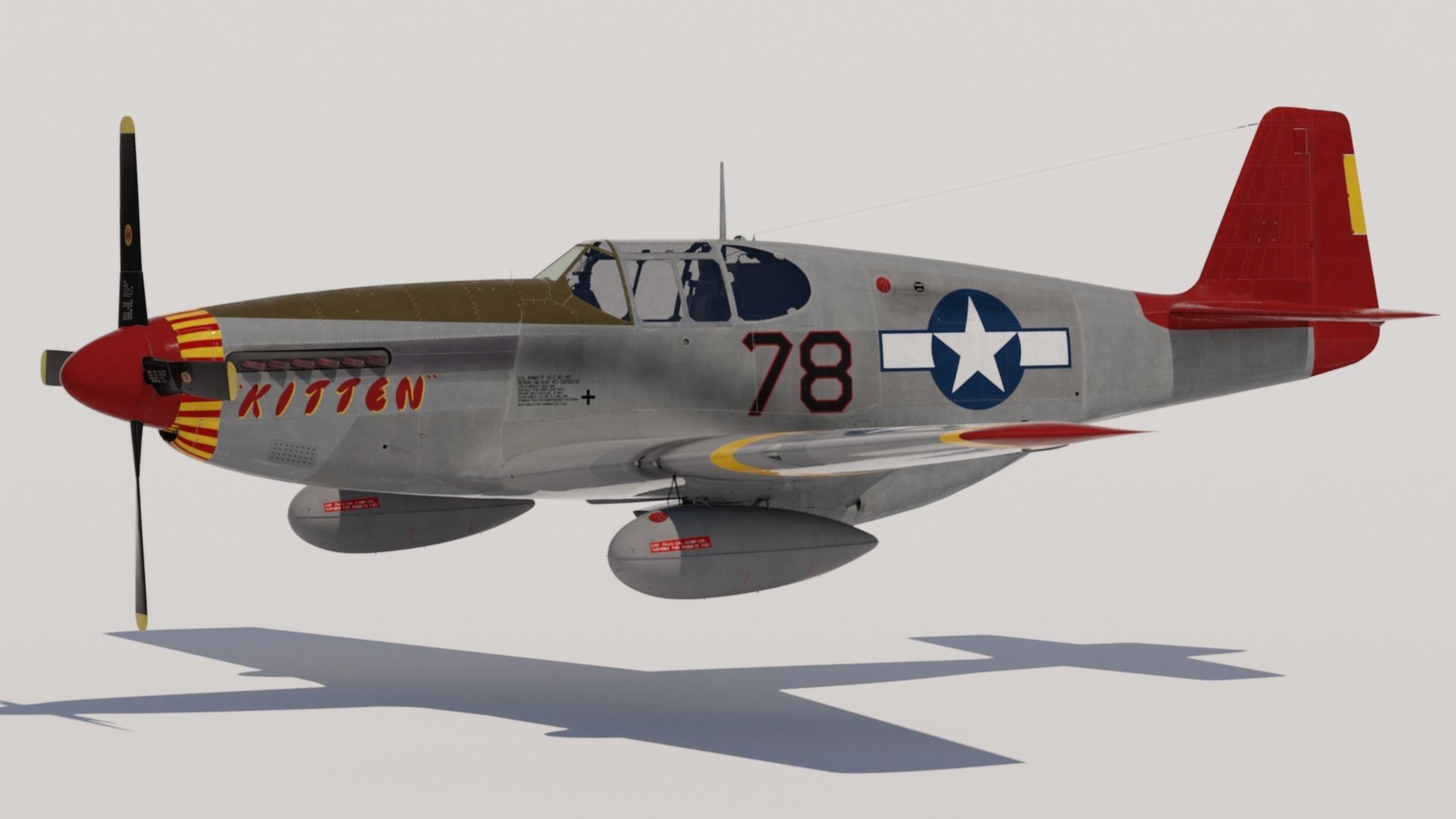 P-51C Mustang Tuskegee 3D model_2