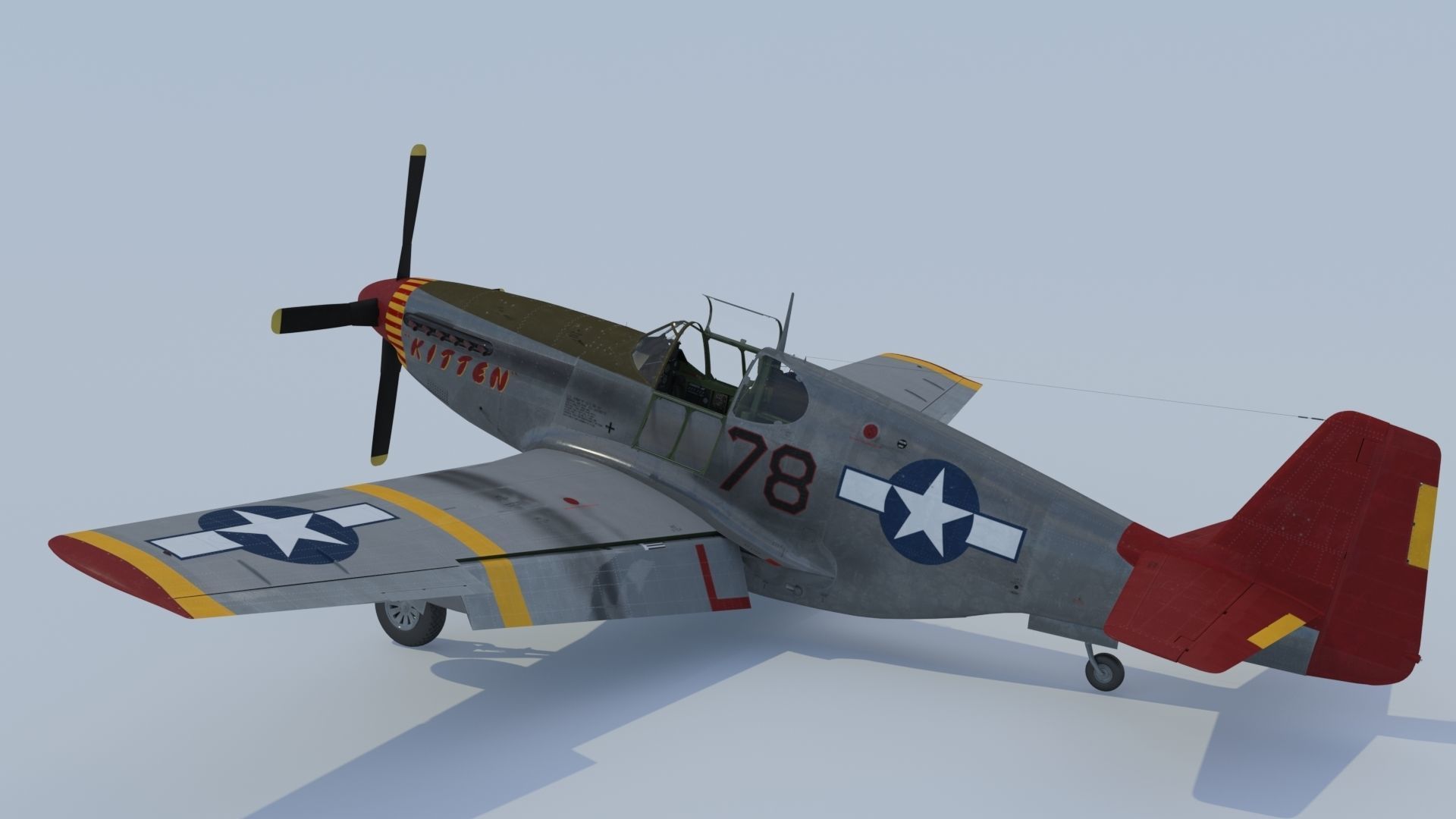 P-51C Mustang Tuskegee 3D model_6