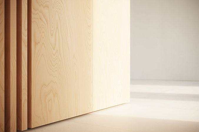 Birch Plywood veneer texture 3D model