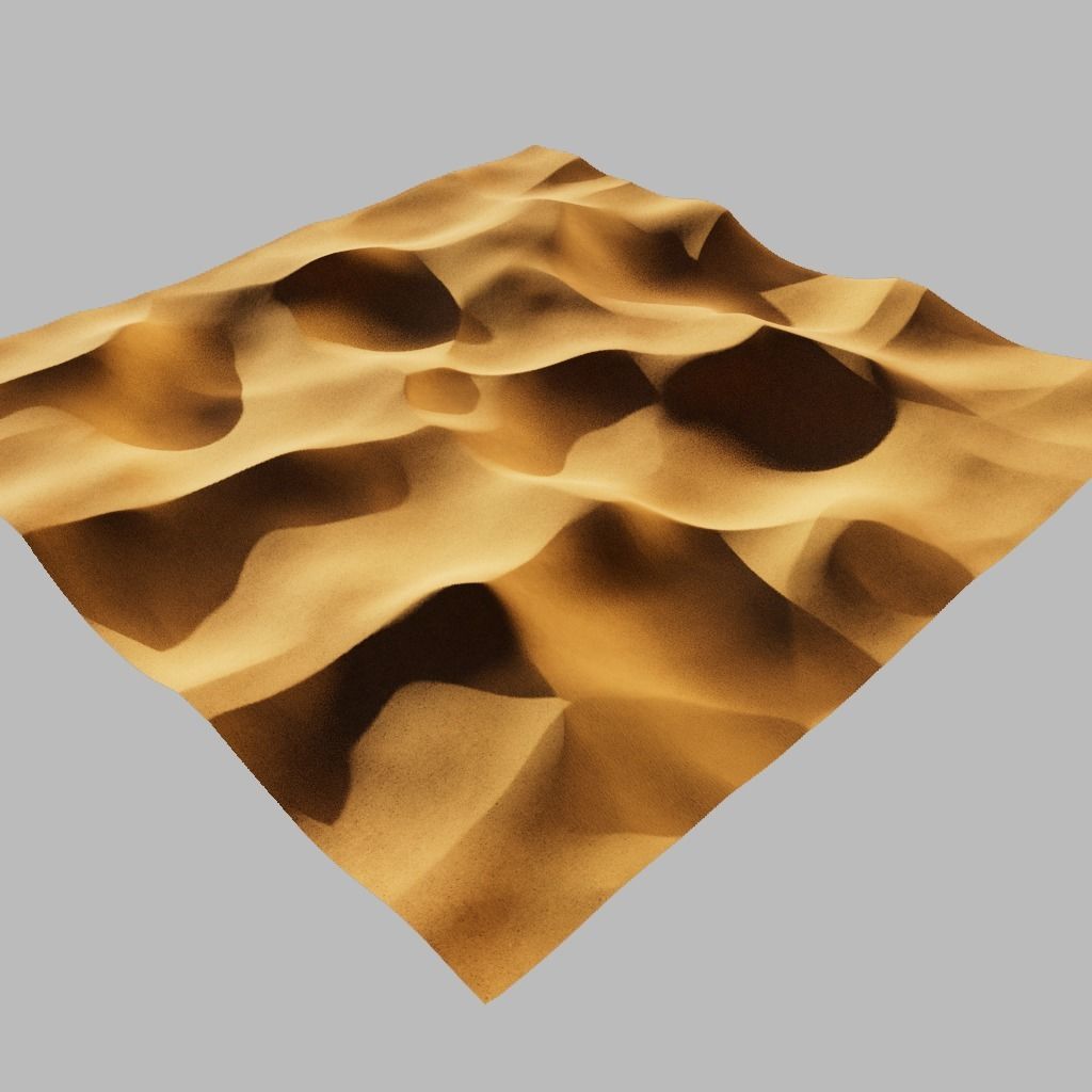 Desert sand dunes 3D model_4