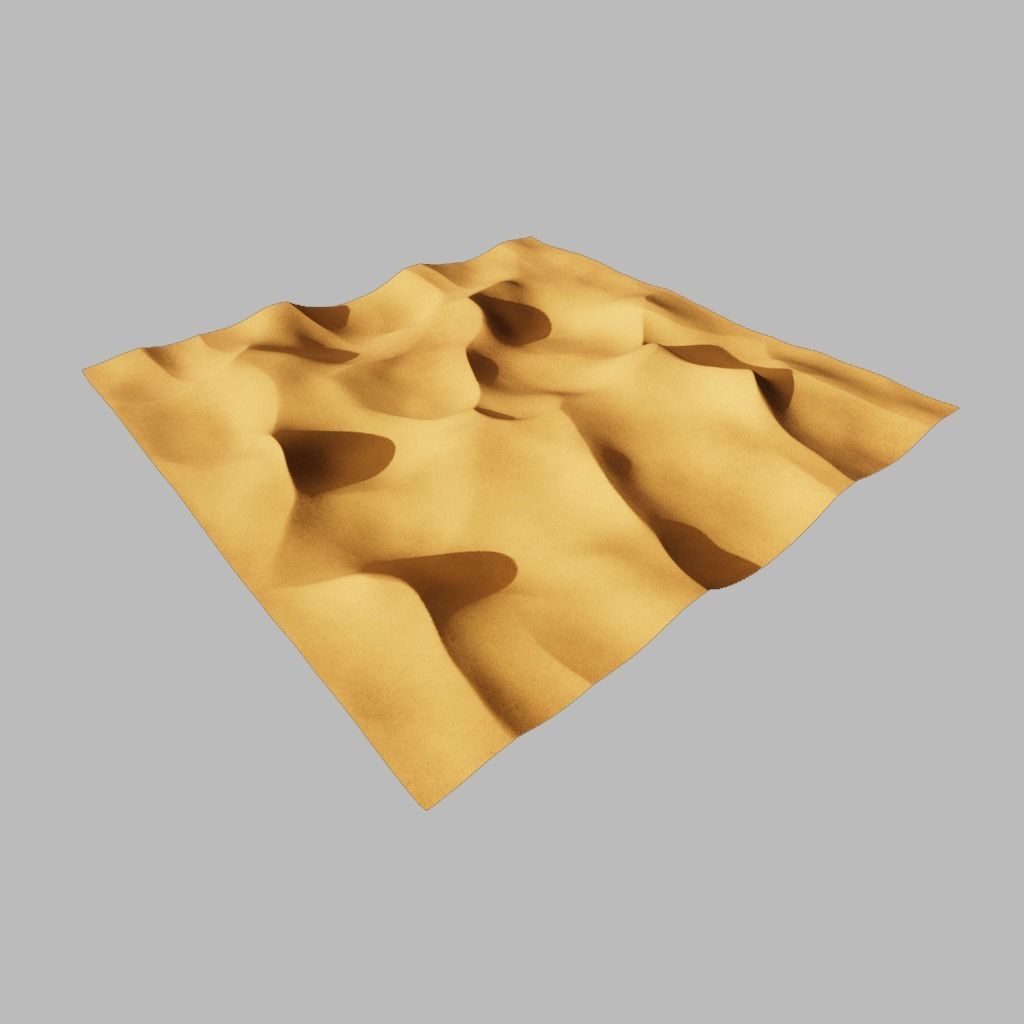 Desert sand dunes 3D model_5