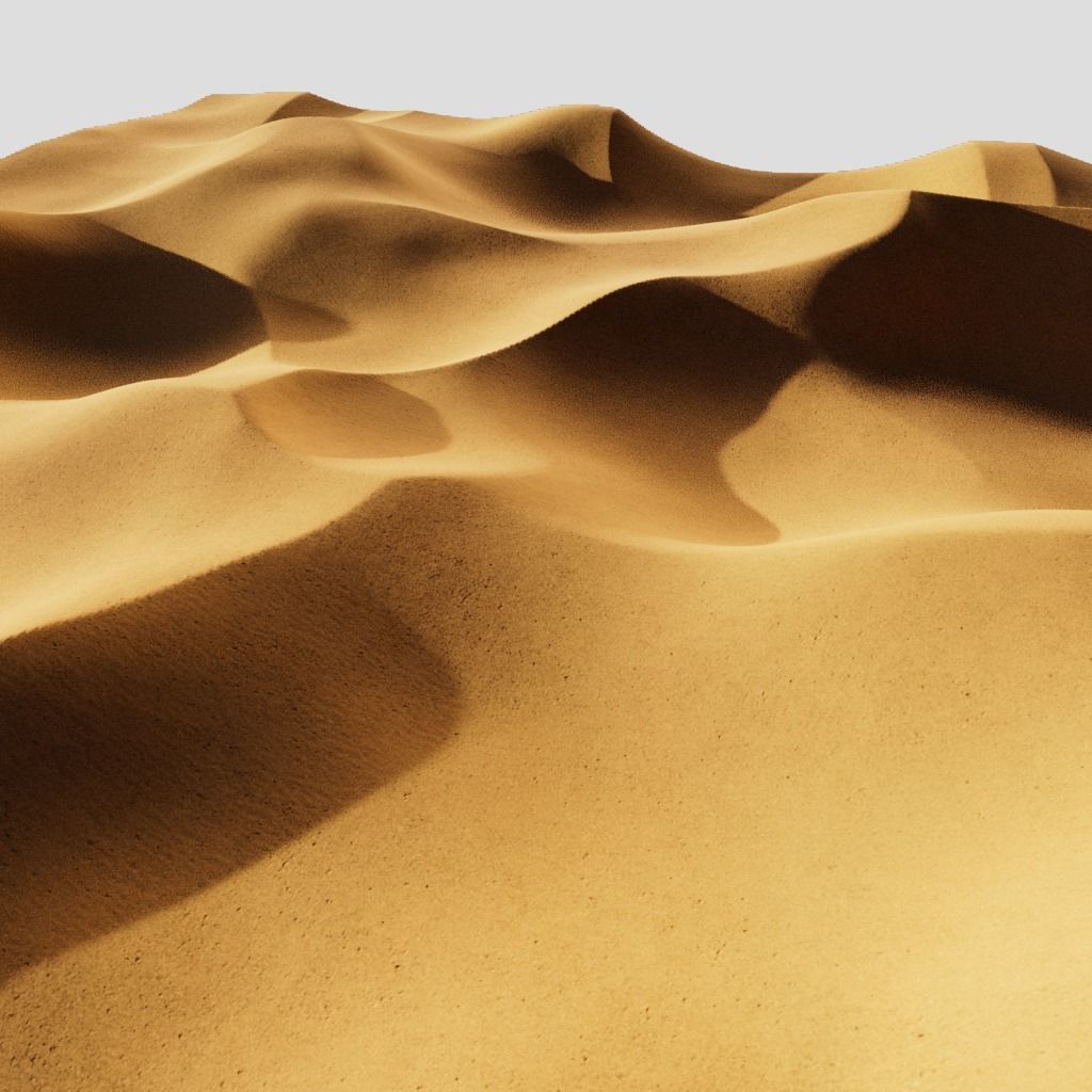 Desert sand dunes 3D model_3