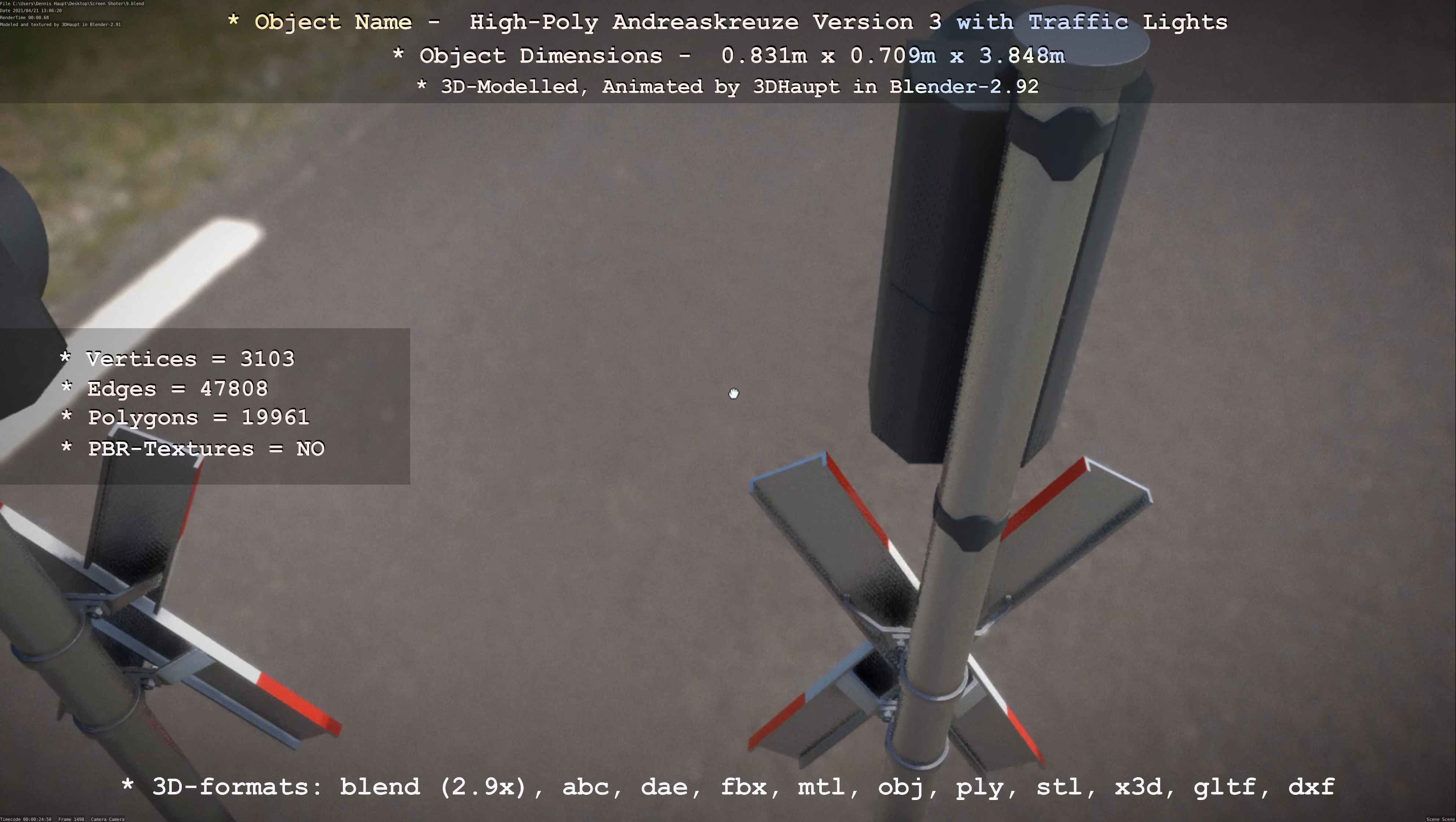 High-Poly Andreaskreuz Version 3  3D model_35