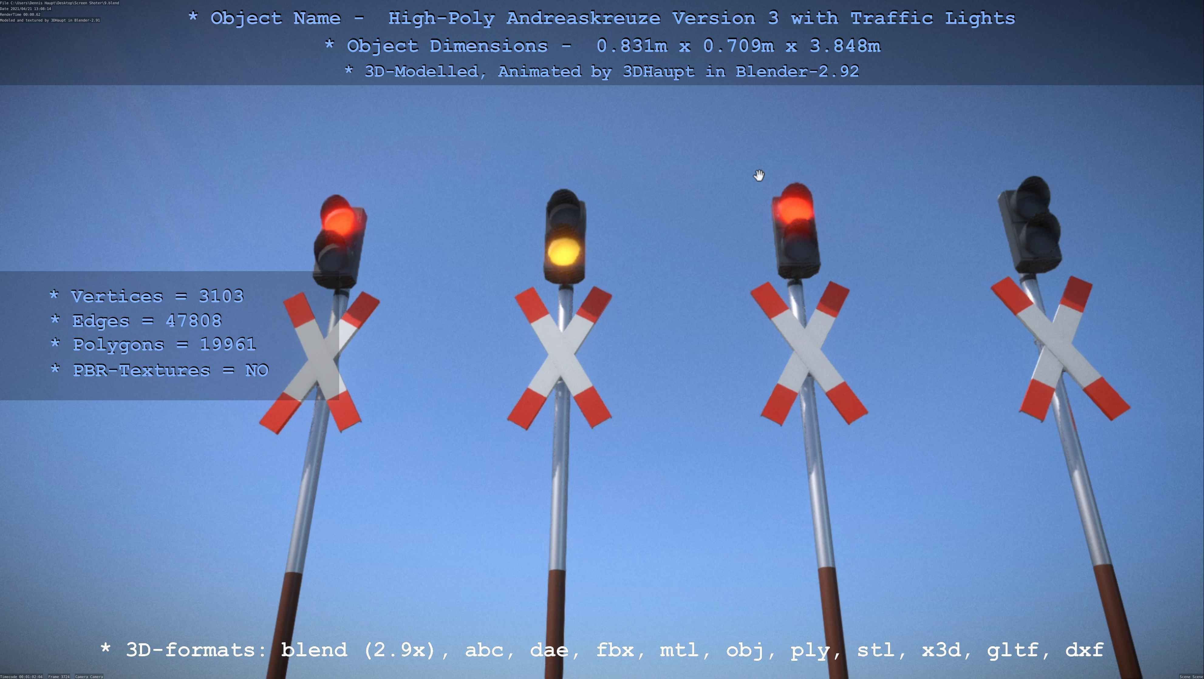 High-Poly Andreaskreuz Version 3  3D model_2