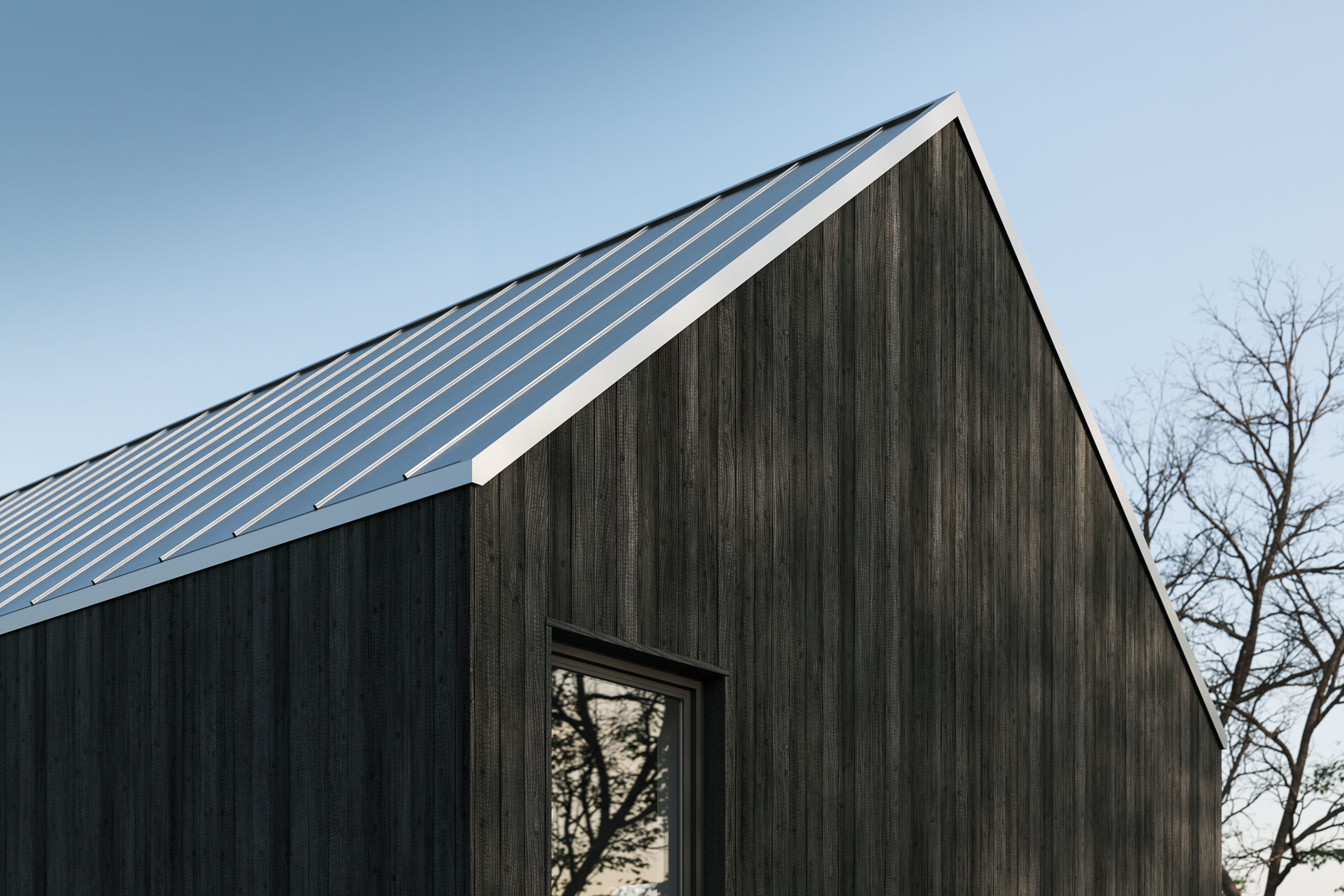 Burned wood wall cladding texture 3D model_1