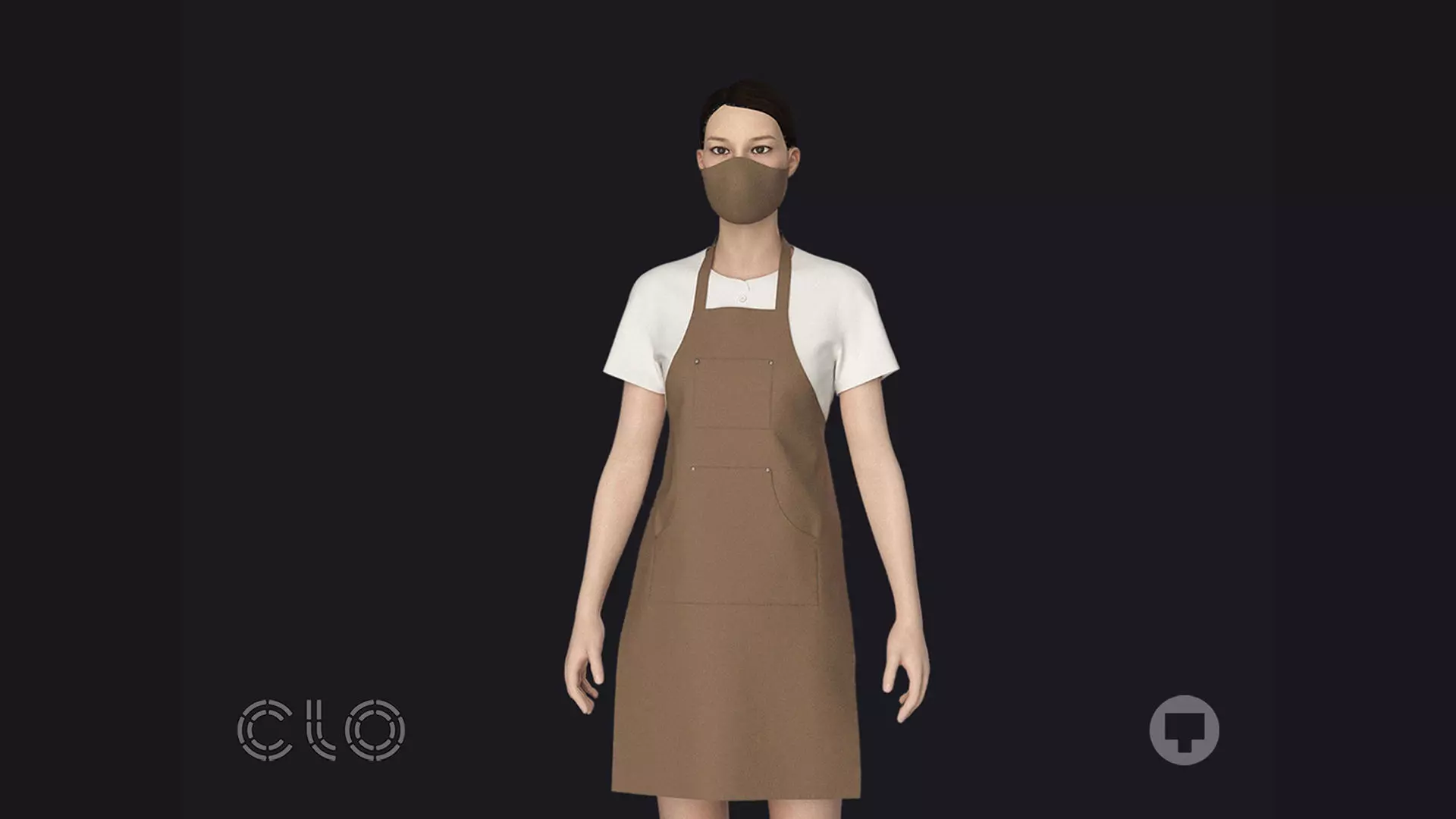 WAITER APRON 2021 fv2 highpoly Free 3D model