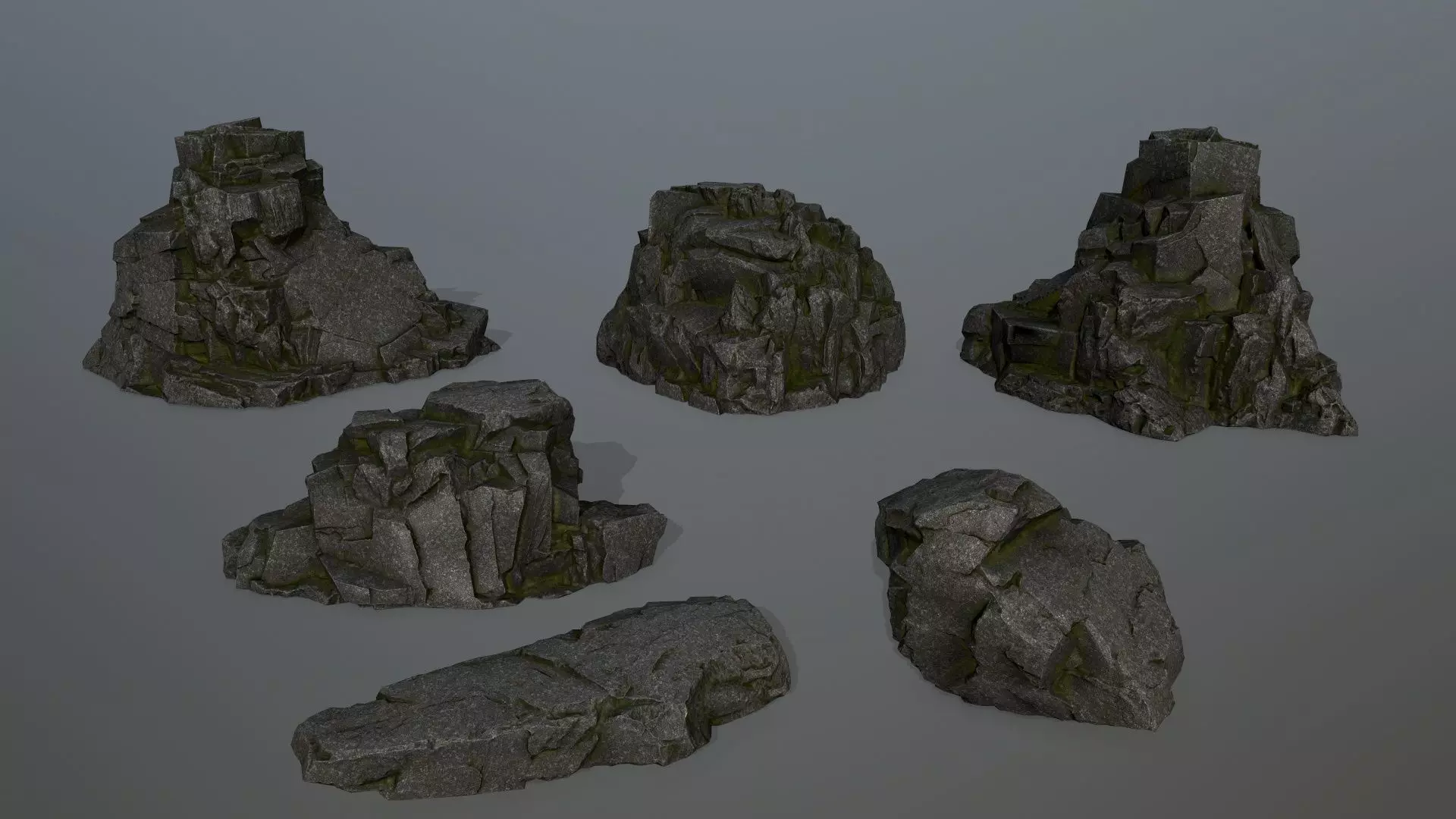 Rock Set Low-poly 3D model