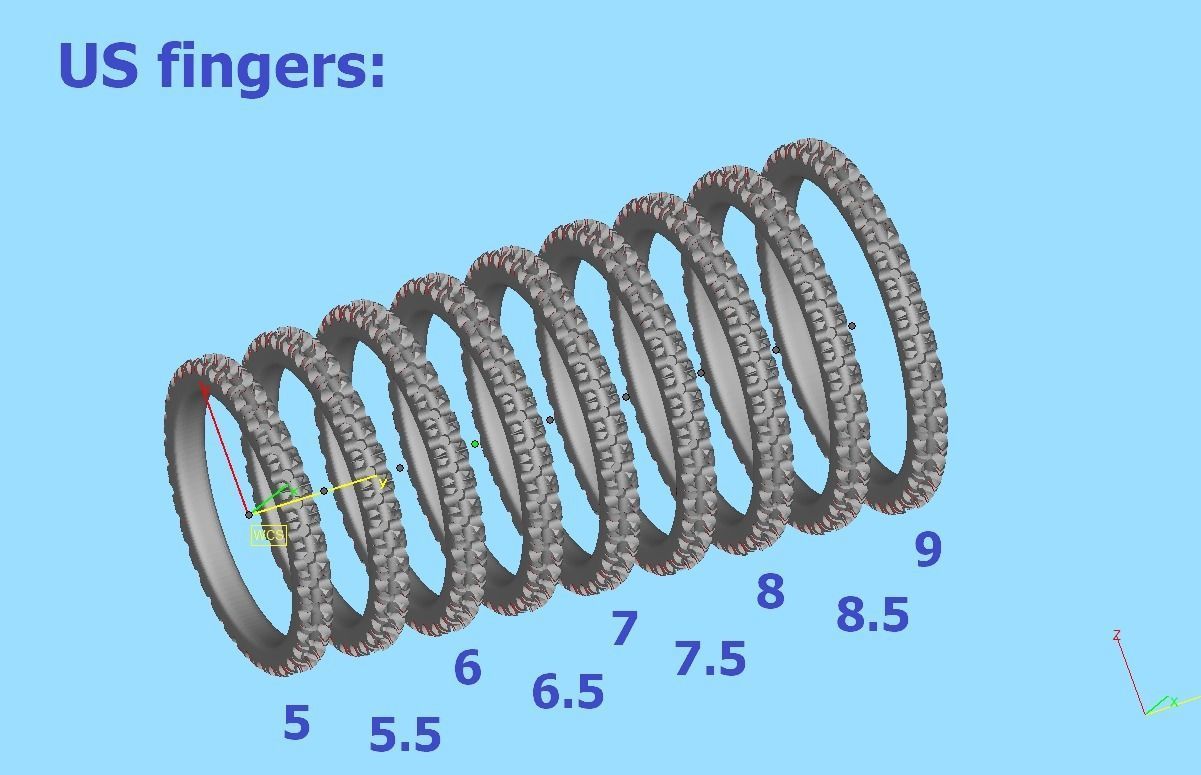 Band Ring French Pave Setting many finger sizes THICK VERSION 3D print model_25
