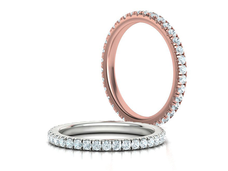 Band Ring French Pave Setting many finger sizes THICK VERSION 3D print model_2