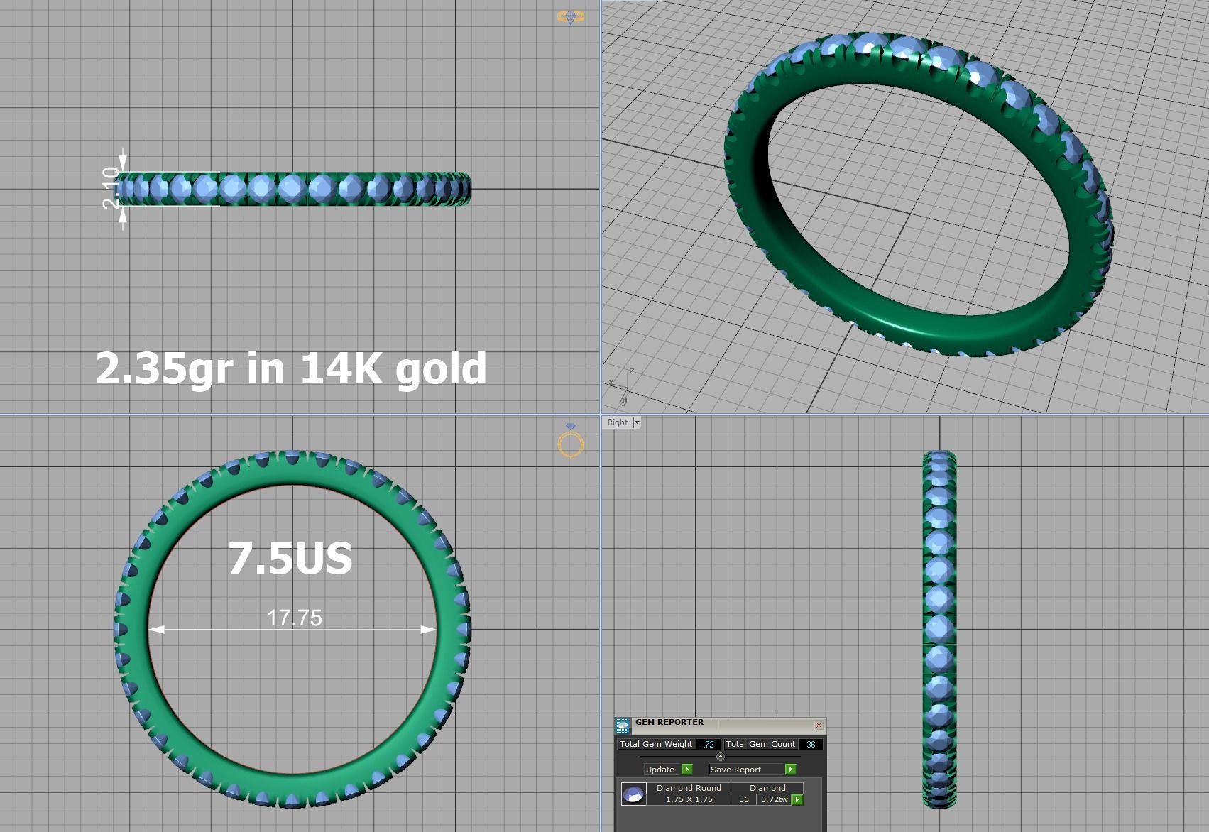 Band Ring French Pave Setting many finger sizes THICK VERSION 3D print model_20