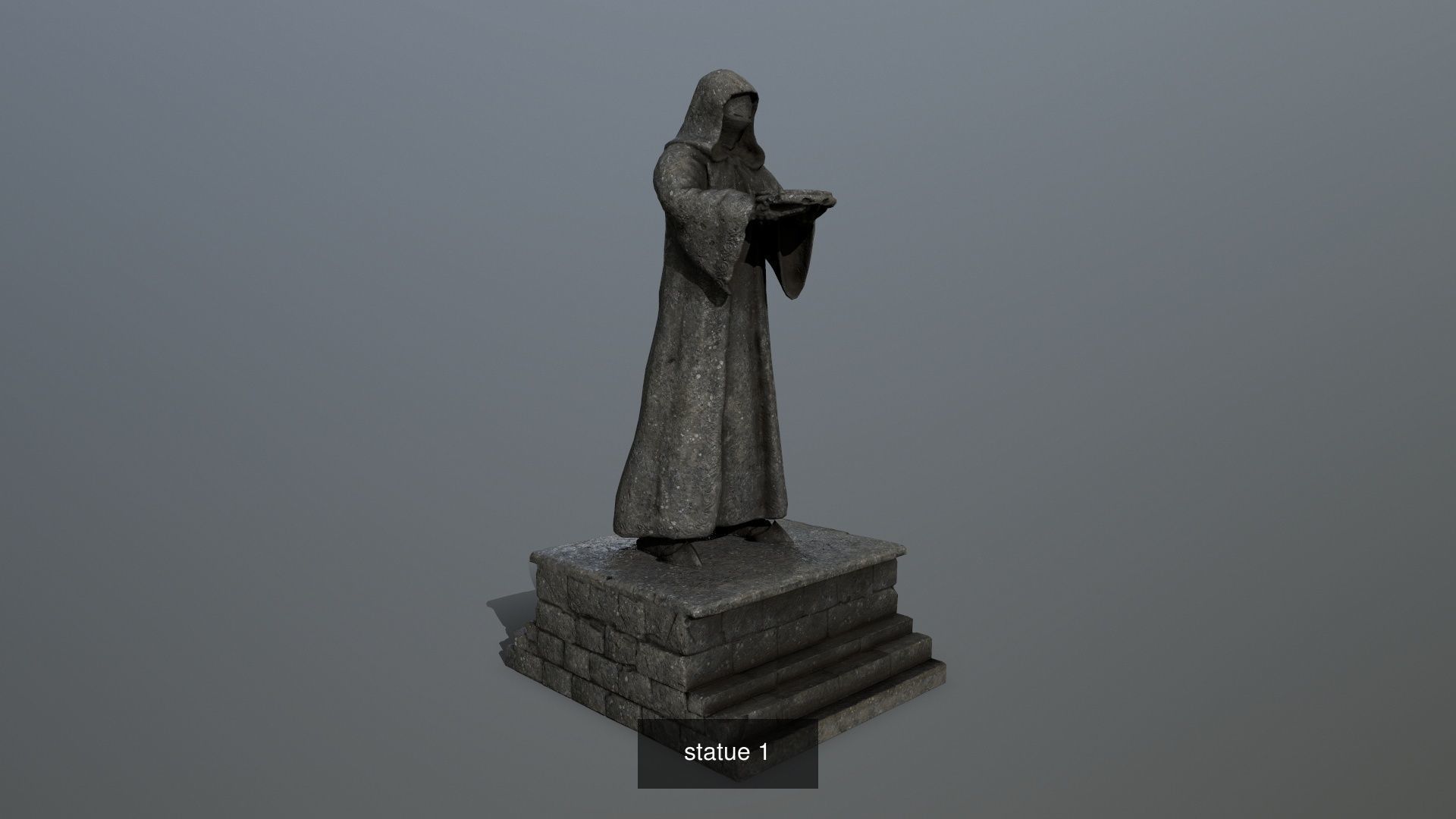 statue set of monk 3D Model Collection_2