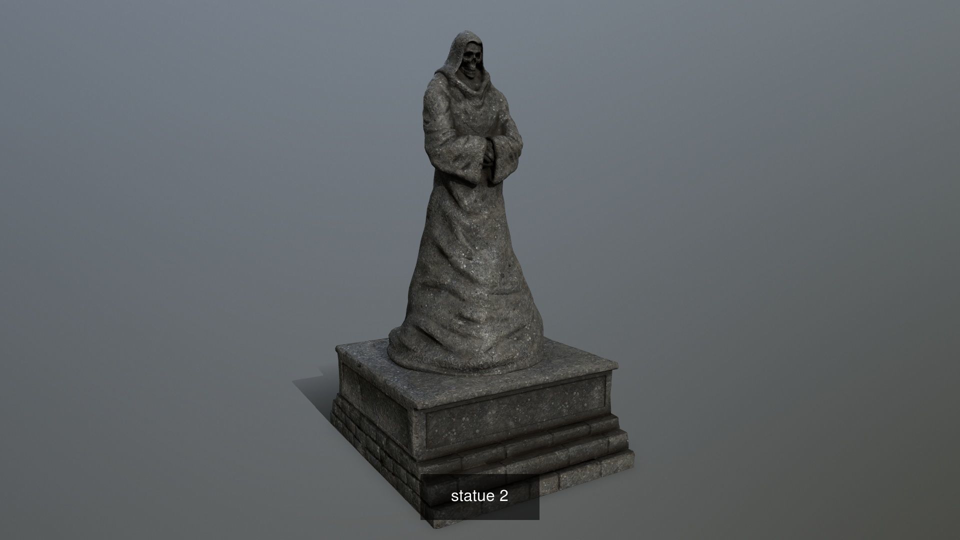statue set of monk 3D Model Collection_3