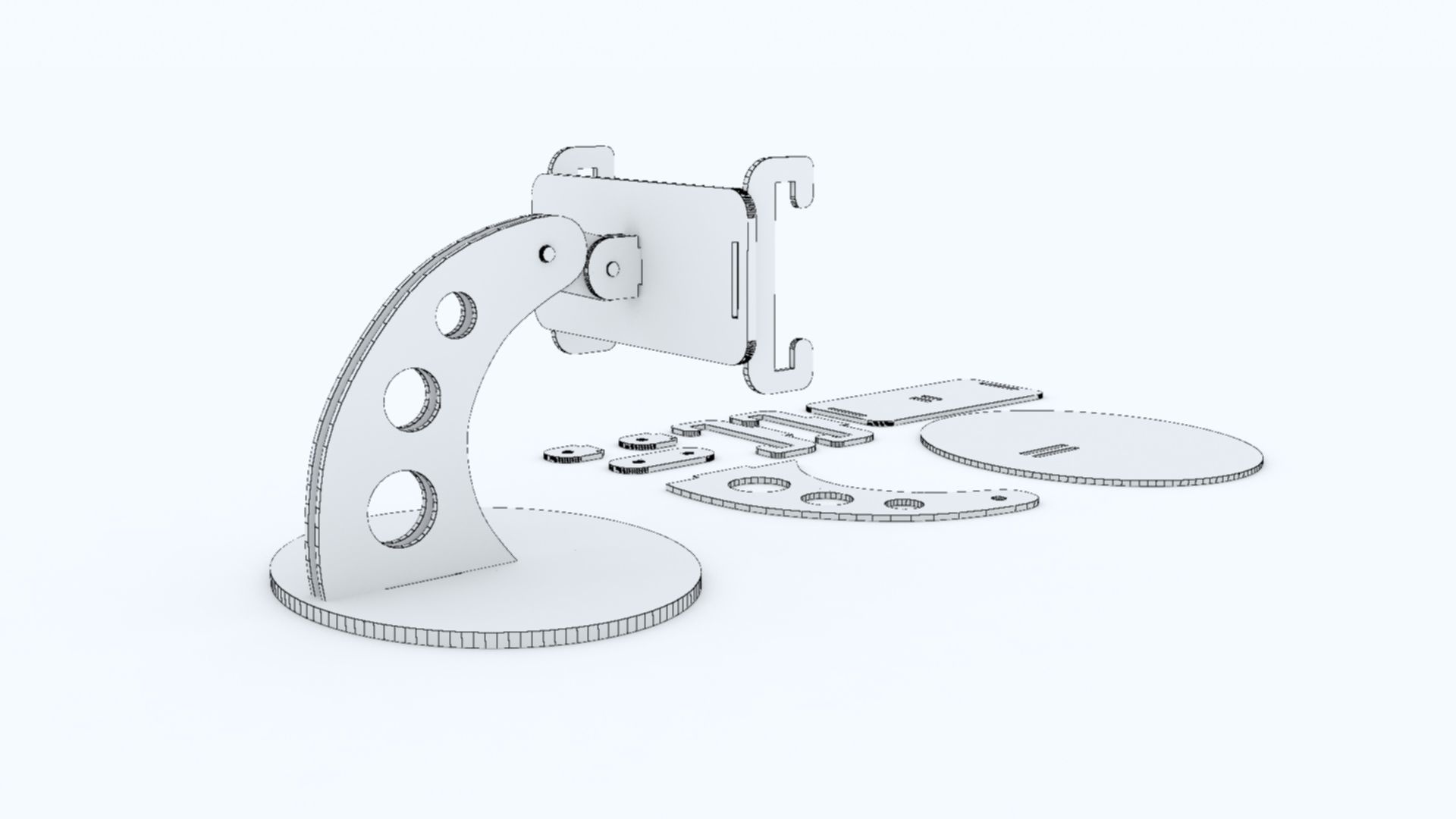 Mobile Stand Puzzle 3D print model_6