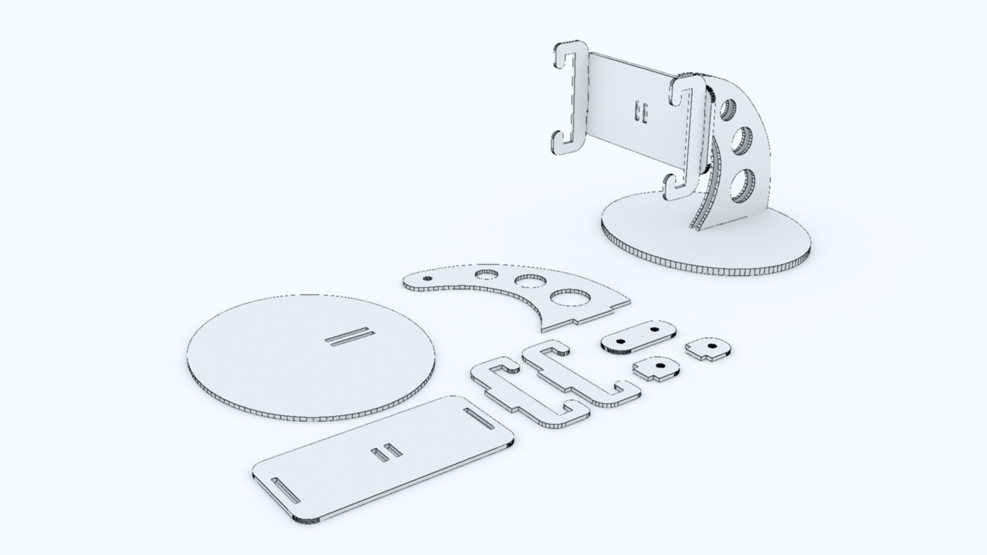 Mobile Stand Puzzle 3D print model_5