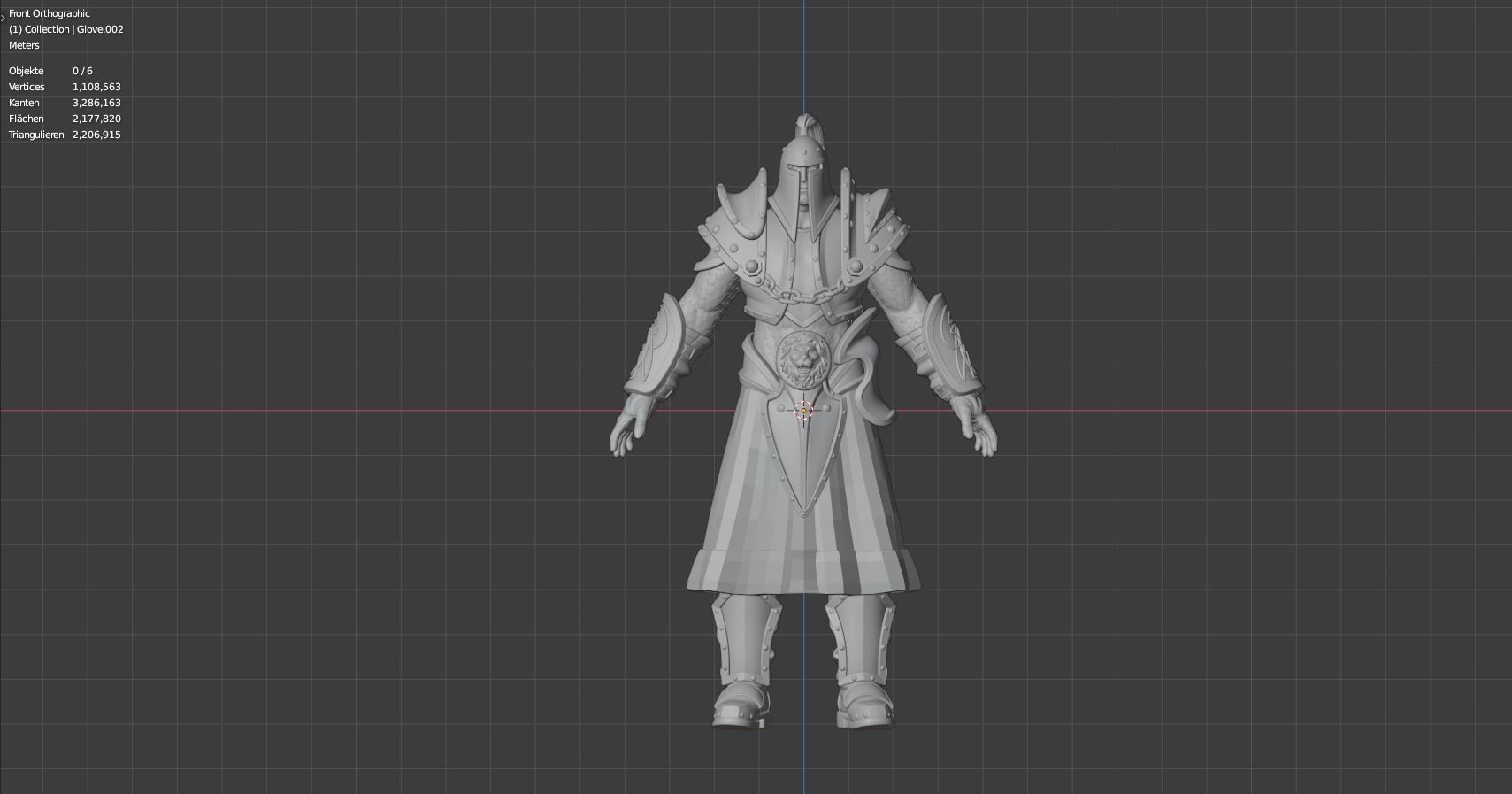 Warcraft Footman high poly 3D model_6