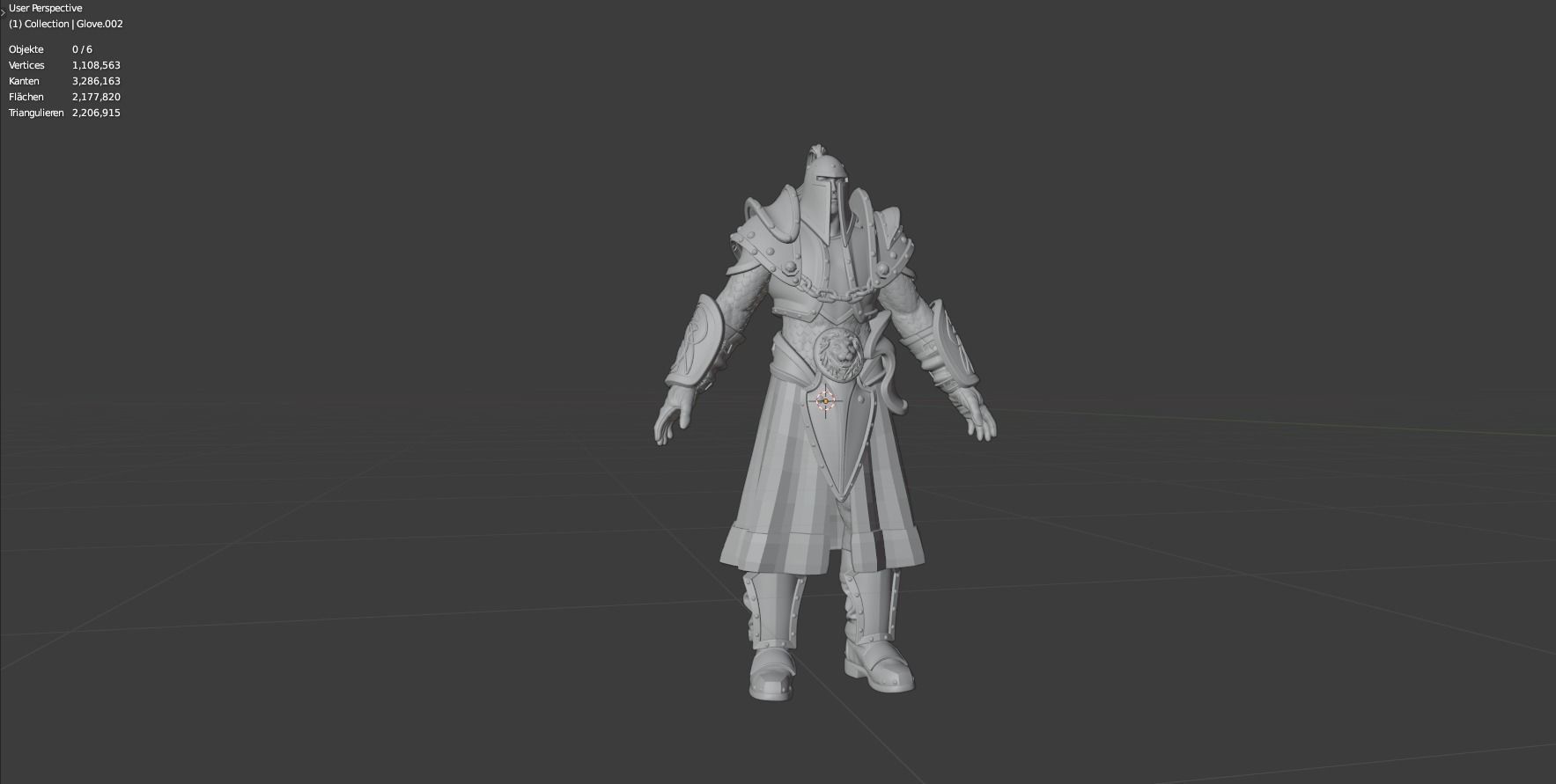Warcraft Footman high poly 3D model_4